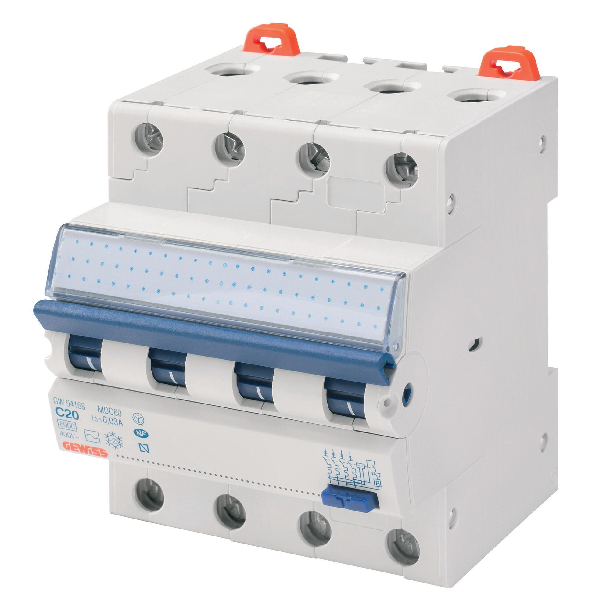 Disjunctor diferential Gewiss 4P, C, 32A, 4.5kA | Leroy Merlin