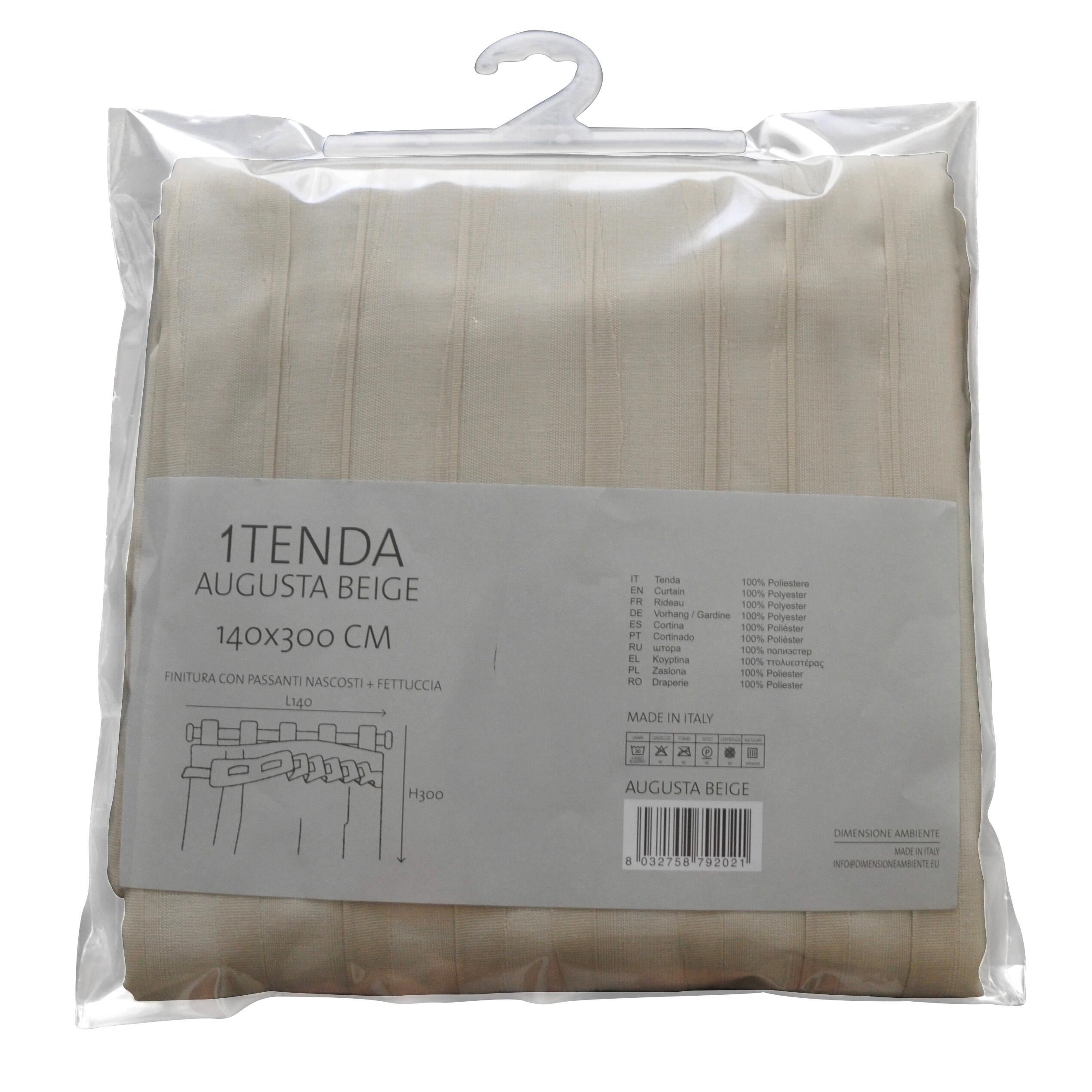 Tenda Augusta beige, passanti nascosti 140x300 cm - 10