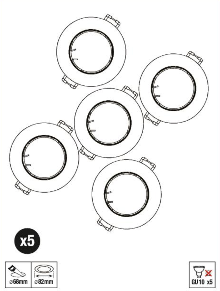 Foco de encastrar 5 unidades INSPIRE LED REDONDO GU10 35W - 4
