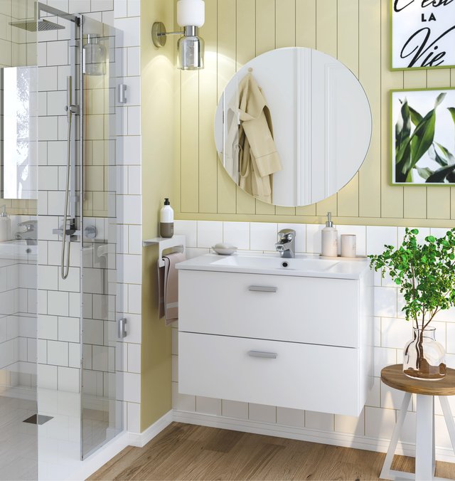 MUEBLE DE BAÑO ECO BLANCO 70X45CM 2 CAJONES