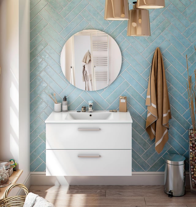 MUEBLE DE BAÑO ECO BLANCO 80X45CM 2 CAJONES