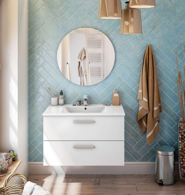 MUEBLE DE BAÑO ECO BLANCO 80X45CM 2 CAJONES - 1