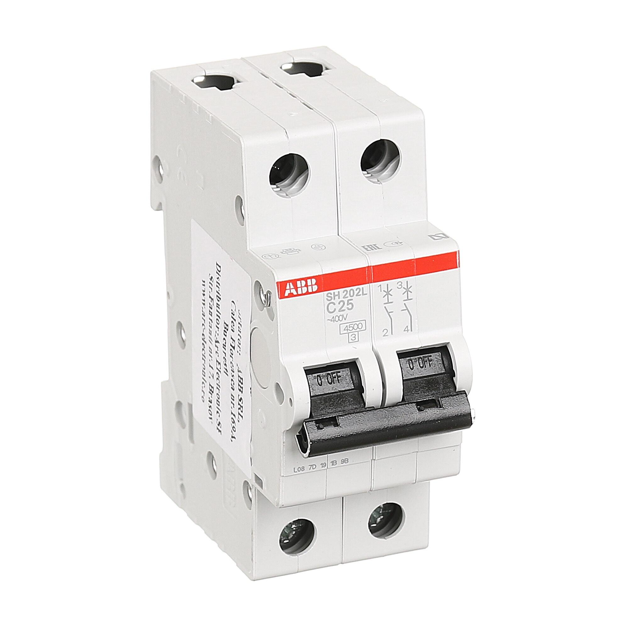 Disjunctor modular ABB, bipolar, 25A, 2P | Leroy Merlin