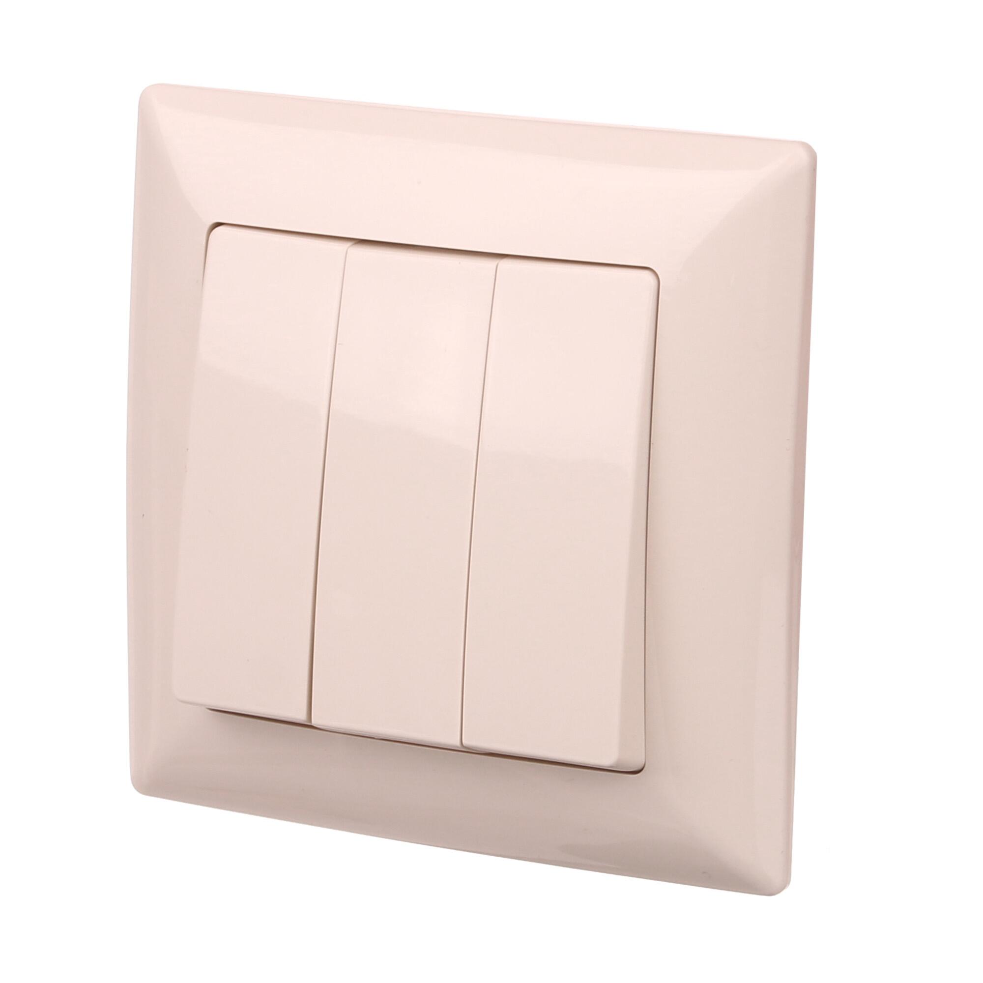 Intrerupator triplu Gunsan Visage, clasic, IP20, bej