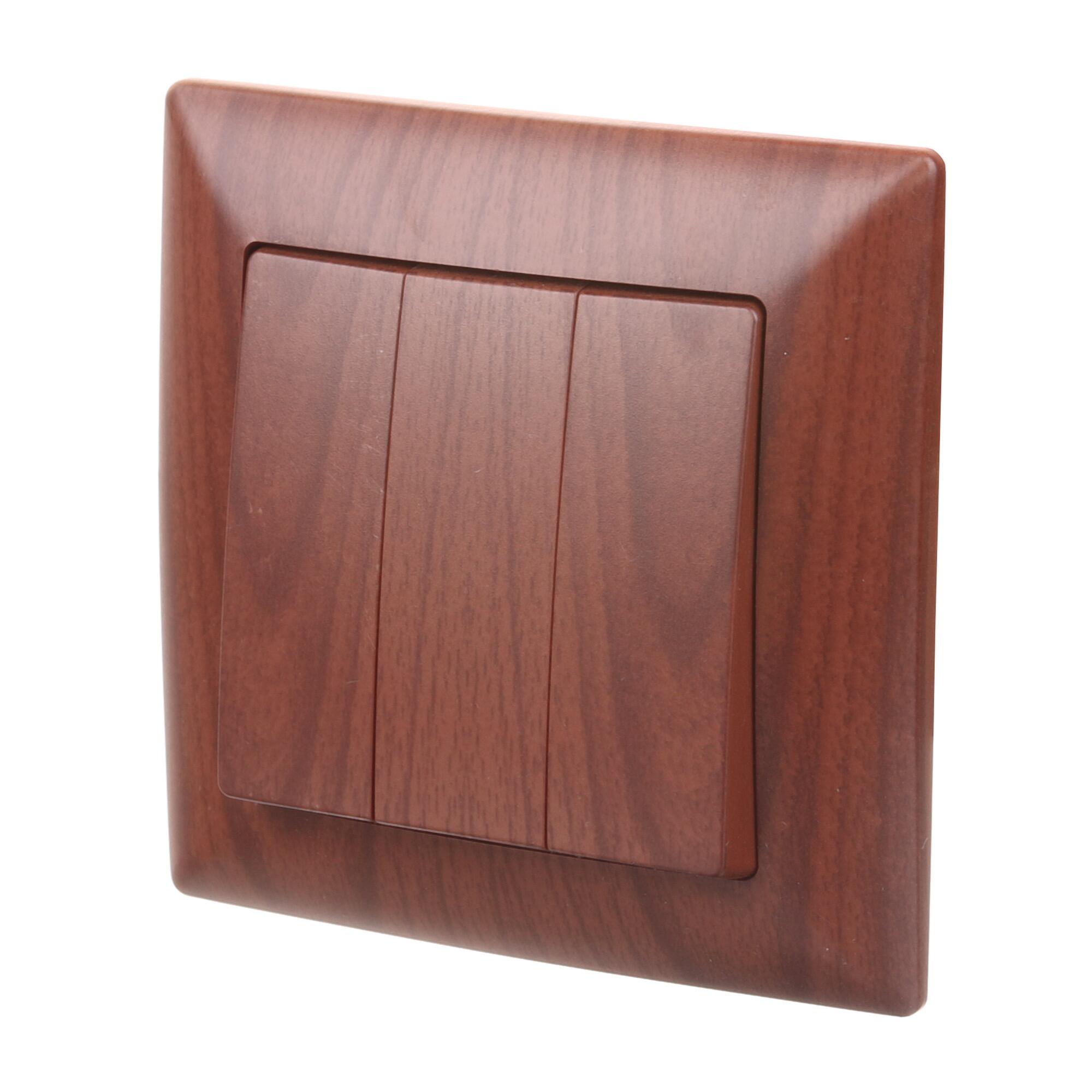 Intrerupator triplu Gunsan Visage, clasic, IP20, wenge