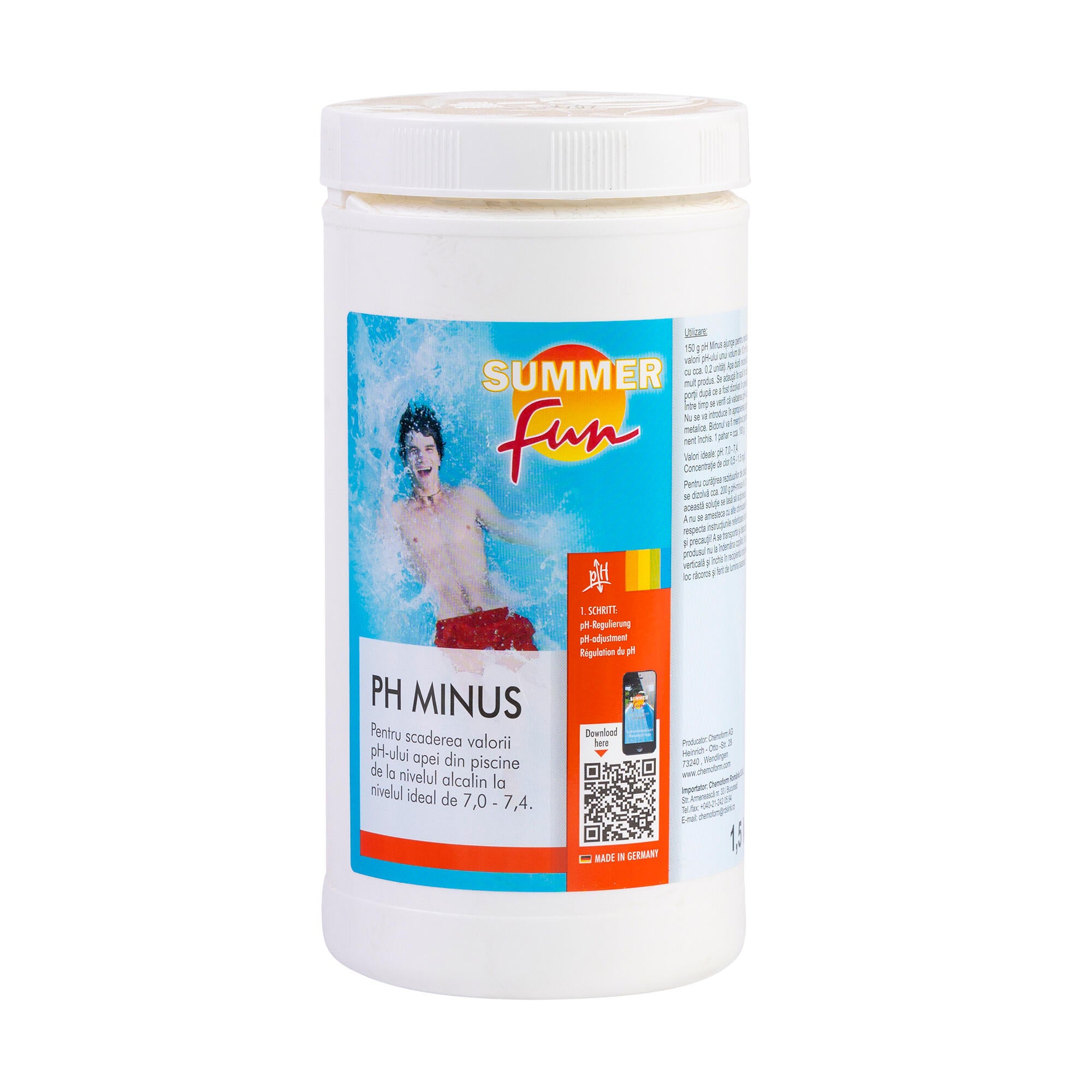 Granule pentru scaderea pH-ului apei din piscina, 1.5 kg
