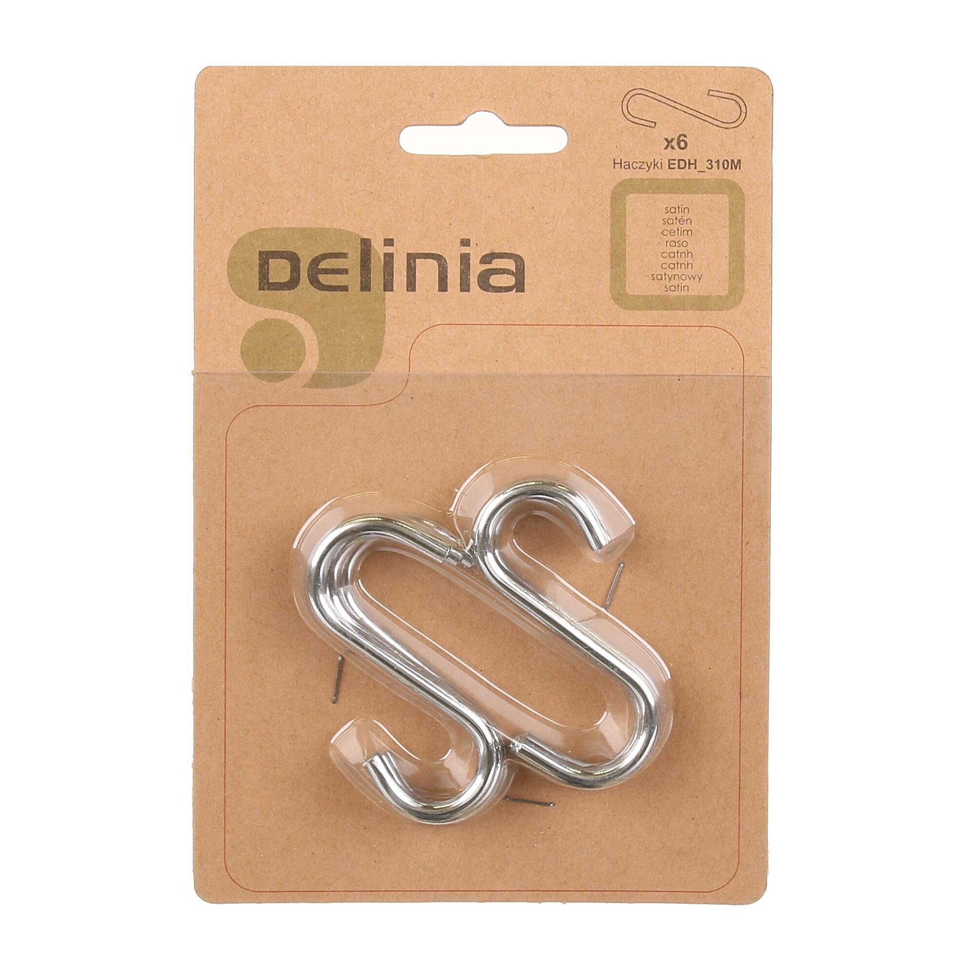 Set carlige pentru bara Delinia, din metal, crom, 6 bucati 6buc