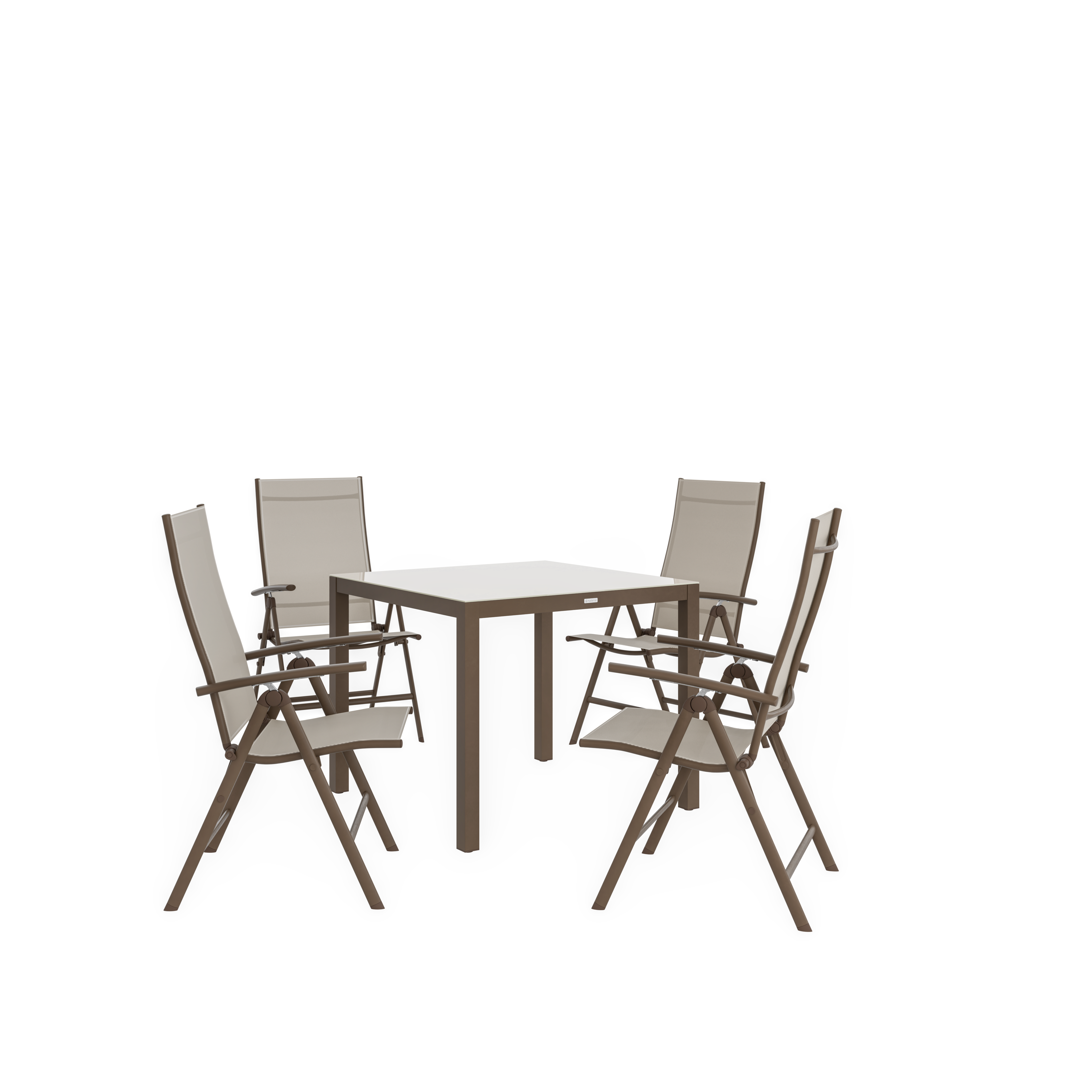 Mesa de refeição de alumínio com tampo em vidro 90x90 cm moka Naterial Lyra - 2