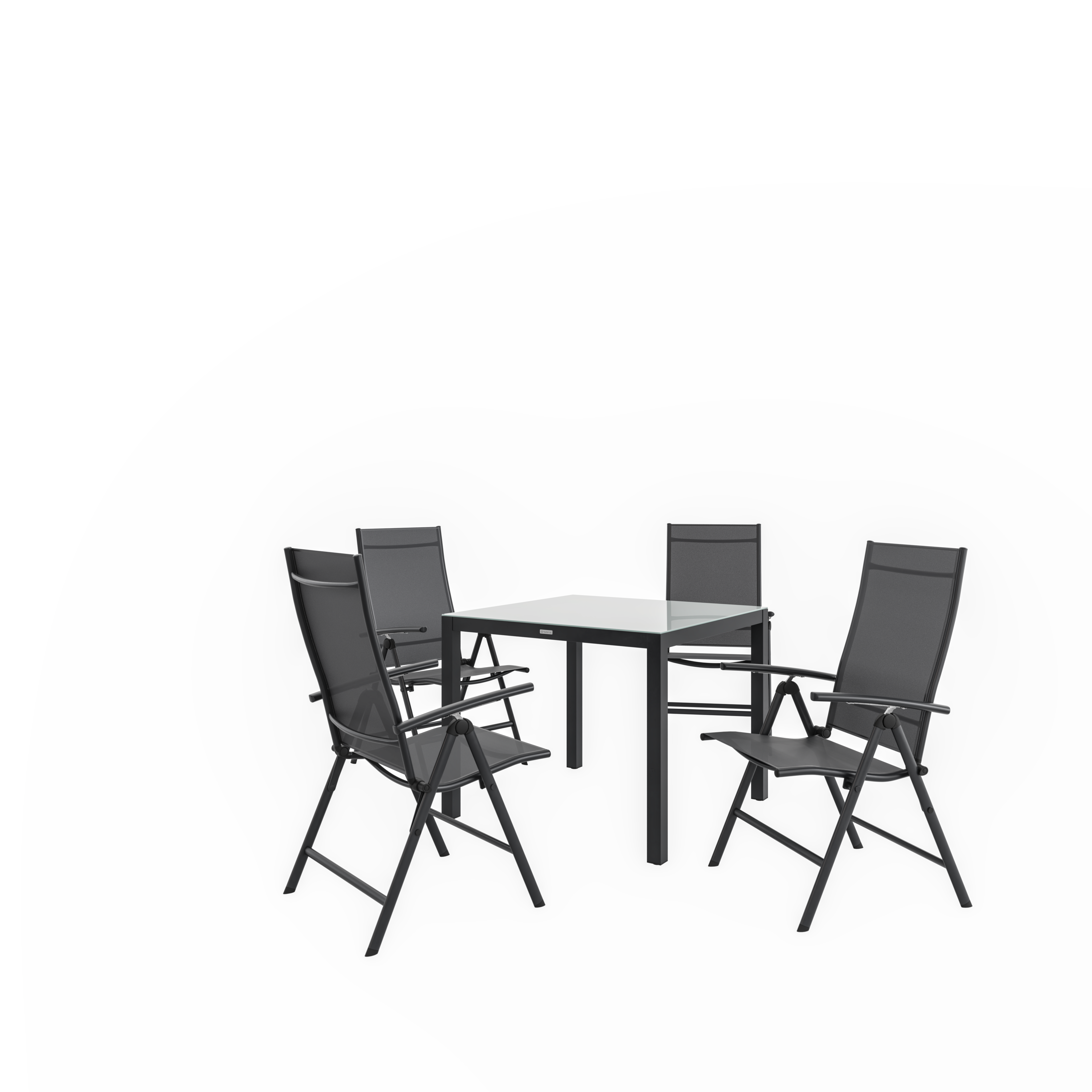 Mesa de refeição de alumínio com tampo em vidro 90x90 cm antracite Naterial Lyra - 2