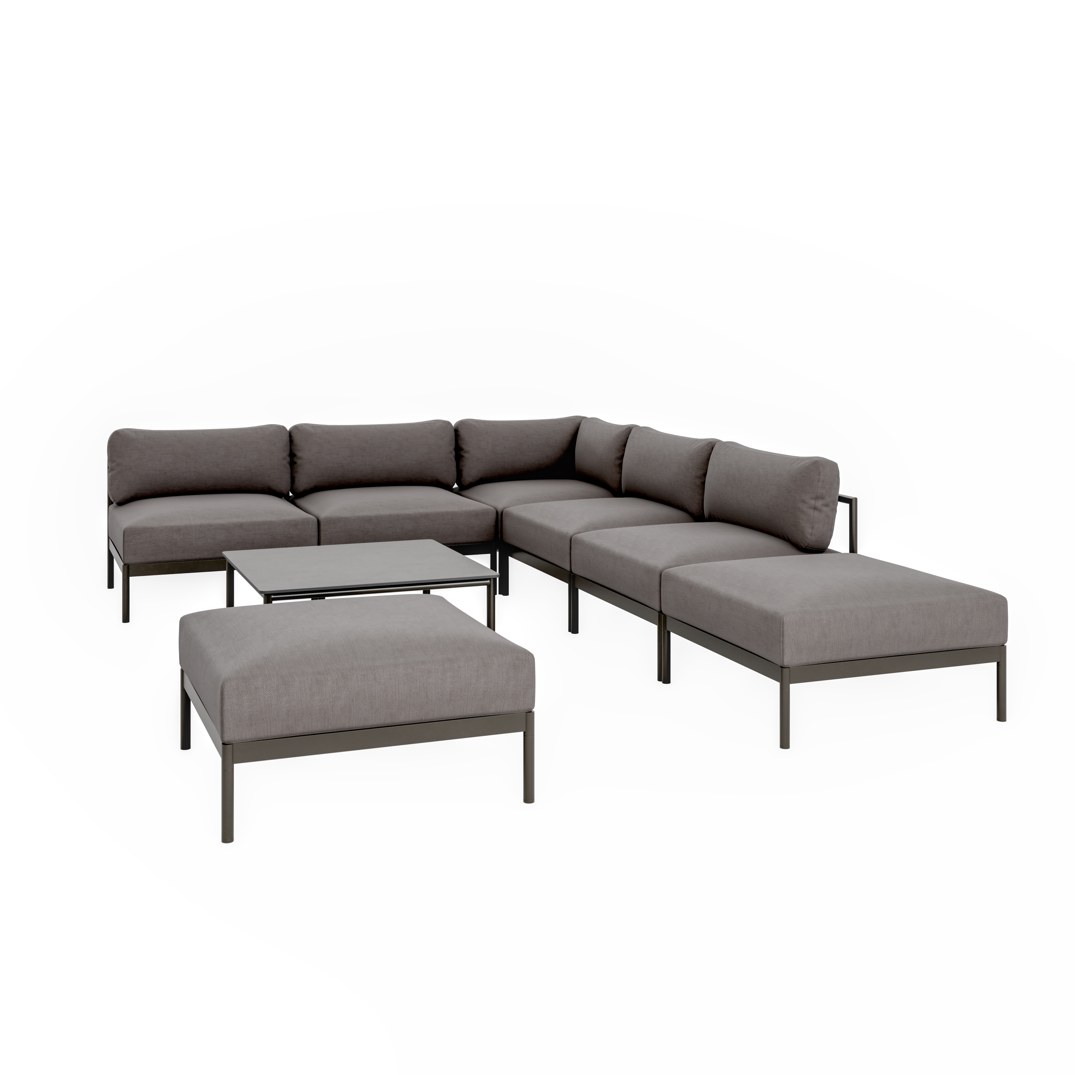 Módulo sofá de jardim com almofada preto Idunn Naterial - 2