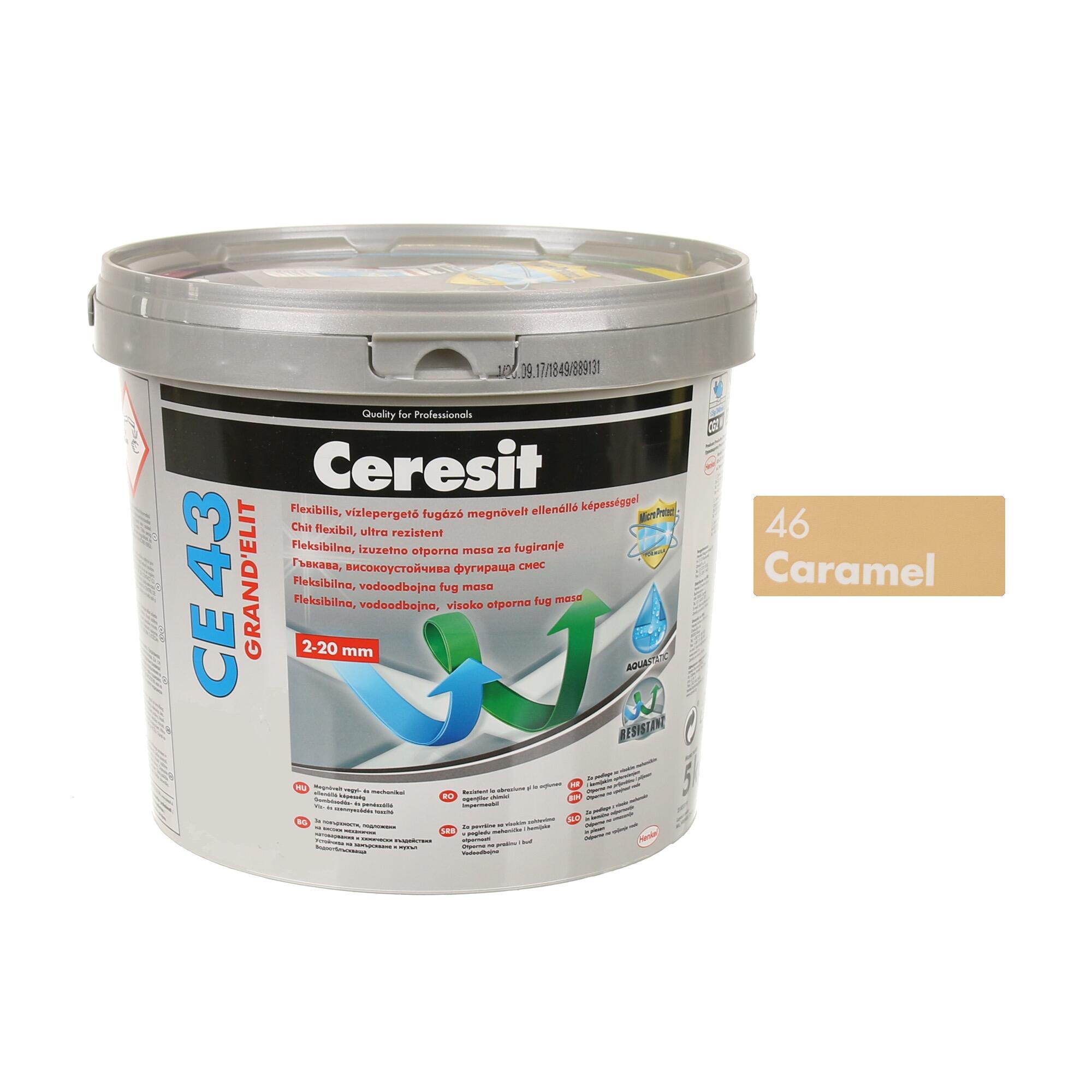 Chit de rosturi praf gresie si faianta Ceresit CE 43 Caramel, bej