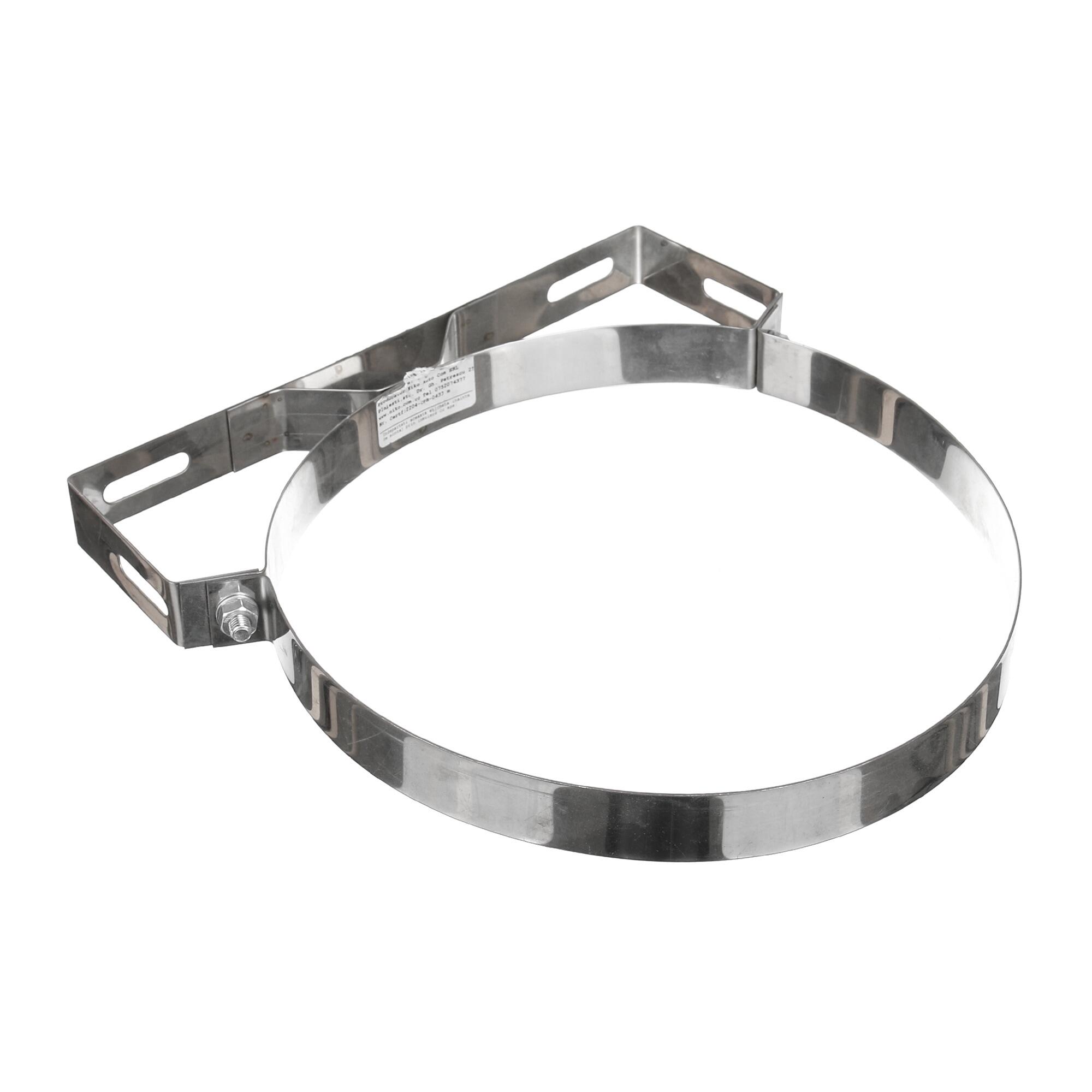 Colier inox, dublu perete, grosime 0.5 mm, Ø 200 mm, argintiu
