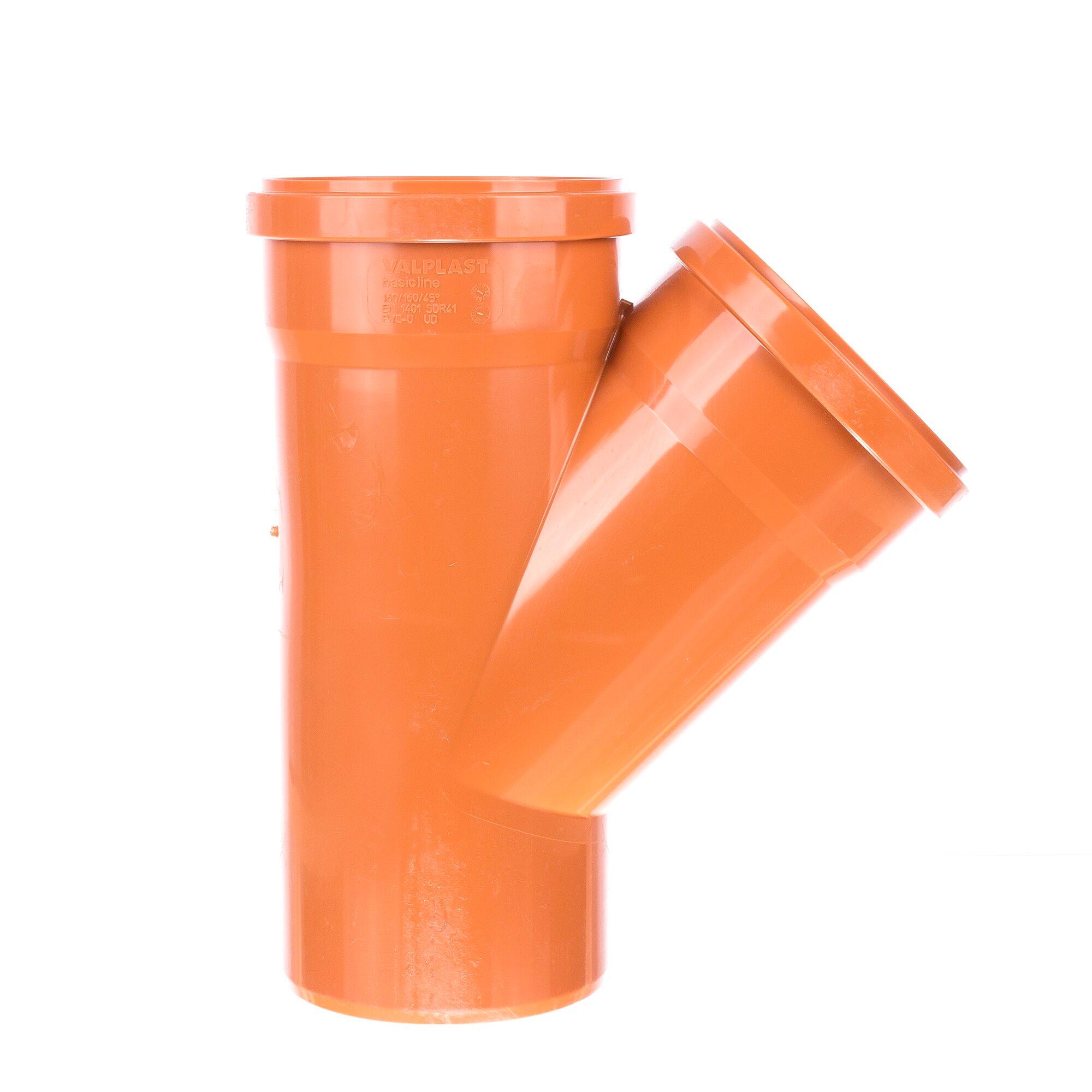 Ramificatie canalizare, 45°, PVC, 125 x 110 mm
