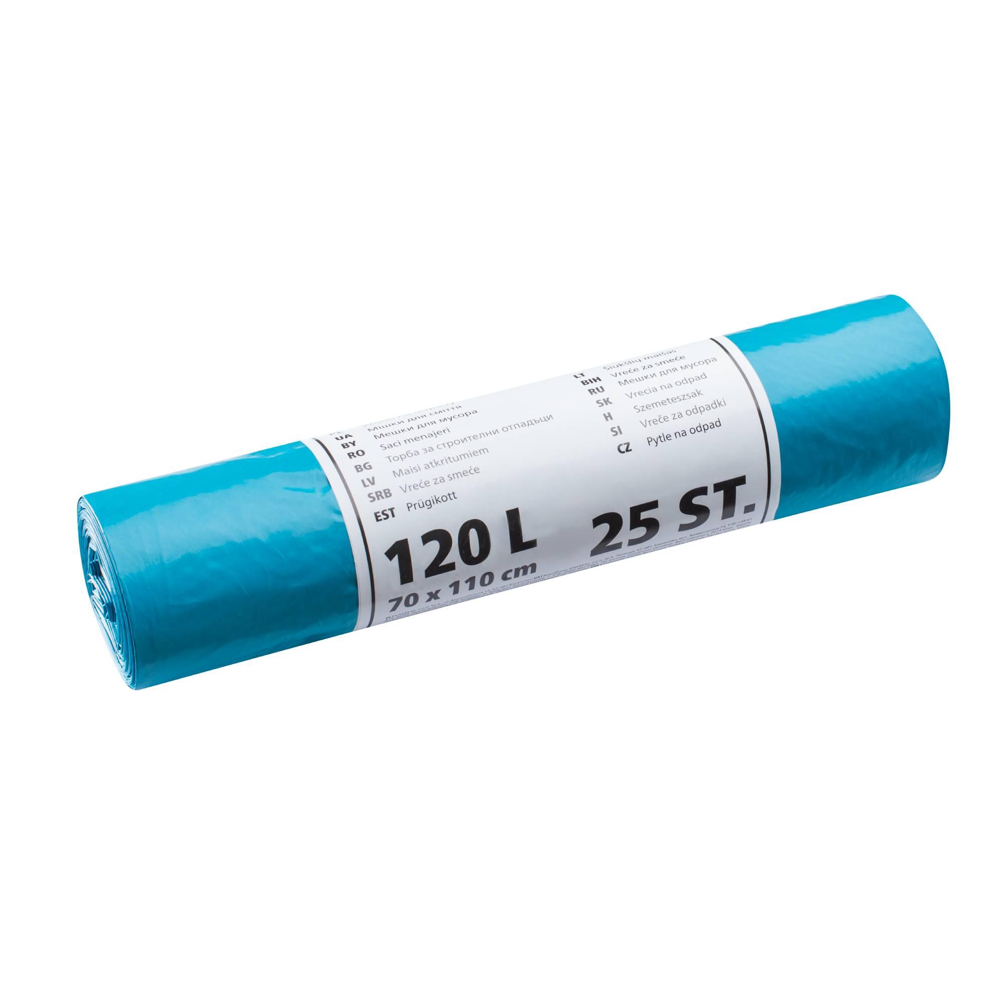 Saci menajeri 120 L x 25 bucati, Hardy, albastru 25buc