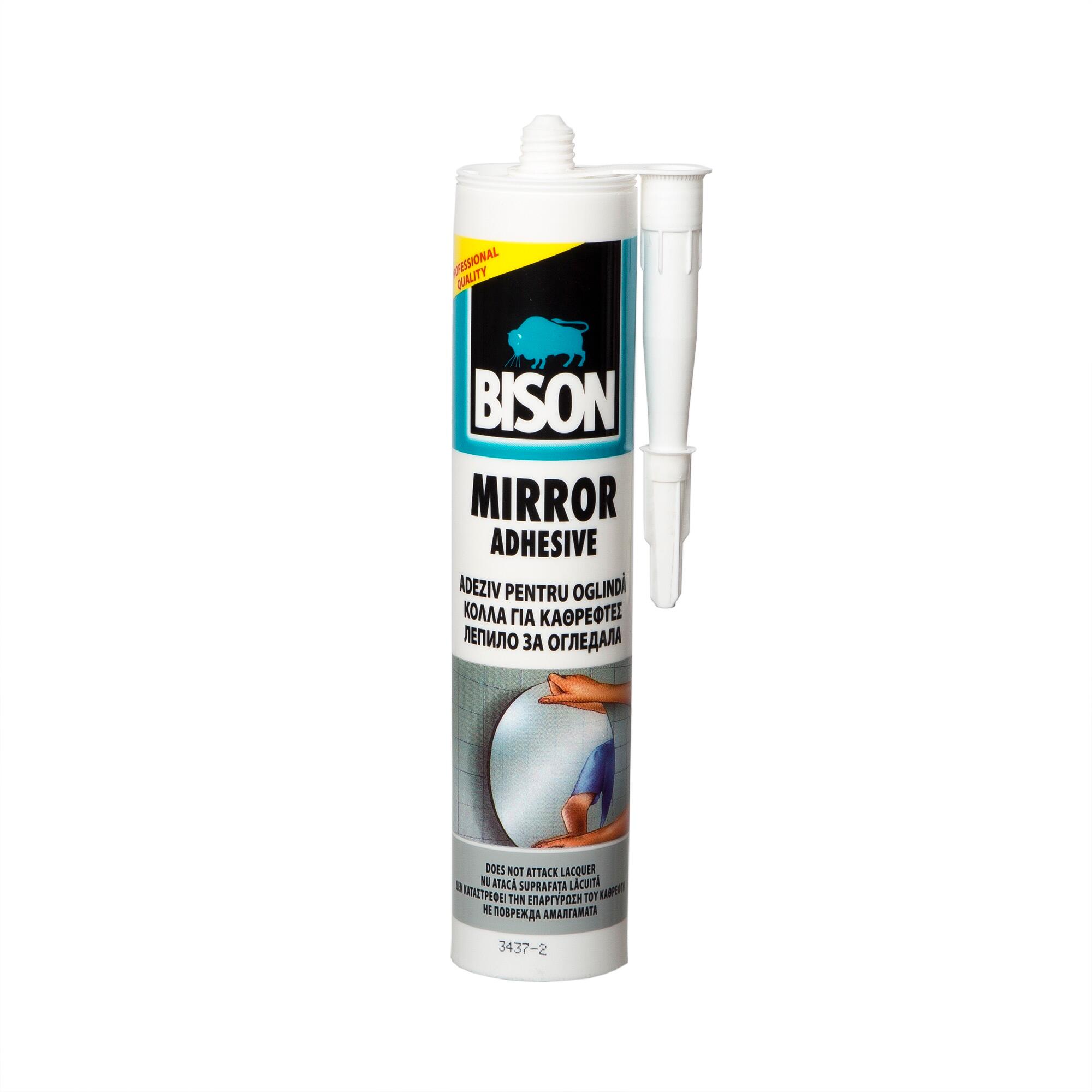 Adeziv Bison, de asamblare si montaj, pentru oglinzi, 430 g, alb