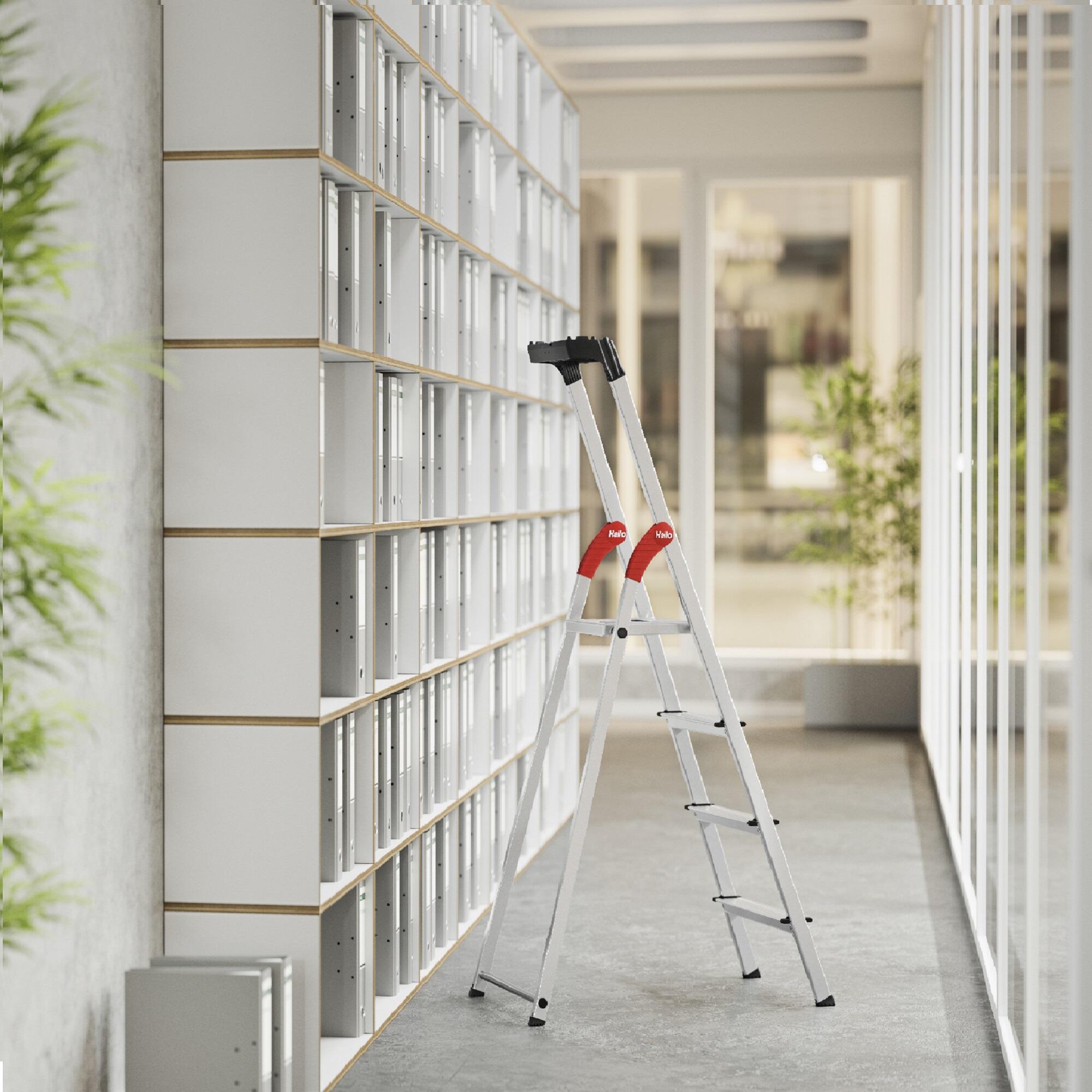 Escabeau aluminium HAILO L60 4 marches avec tablette porte-outils - 3