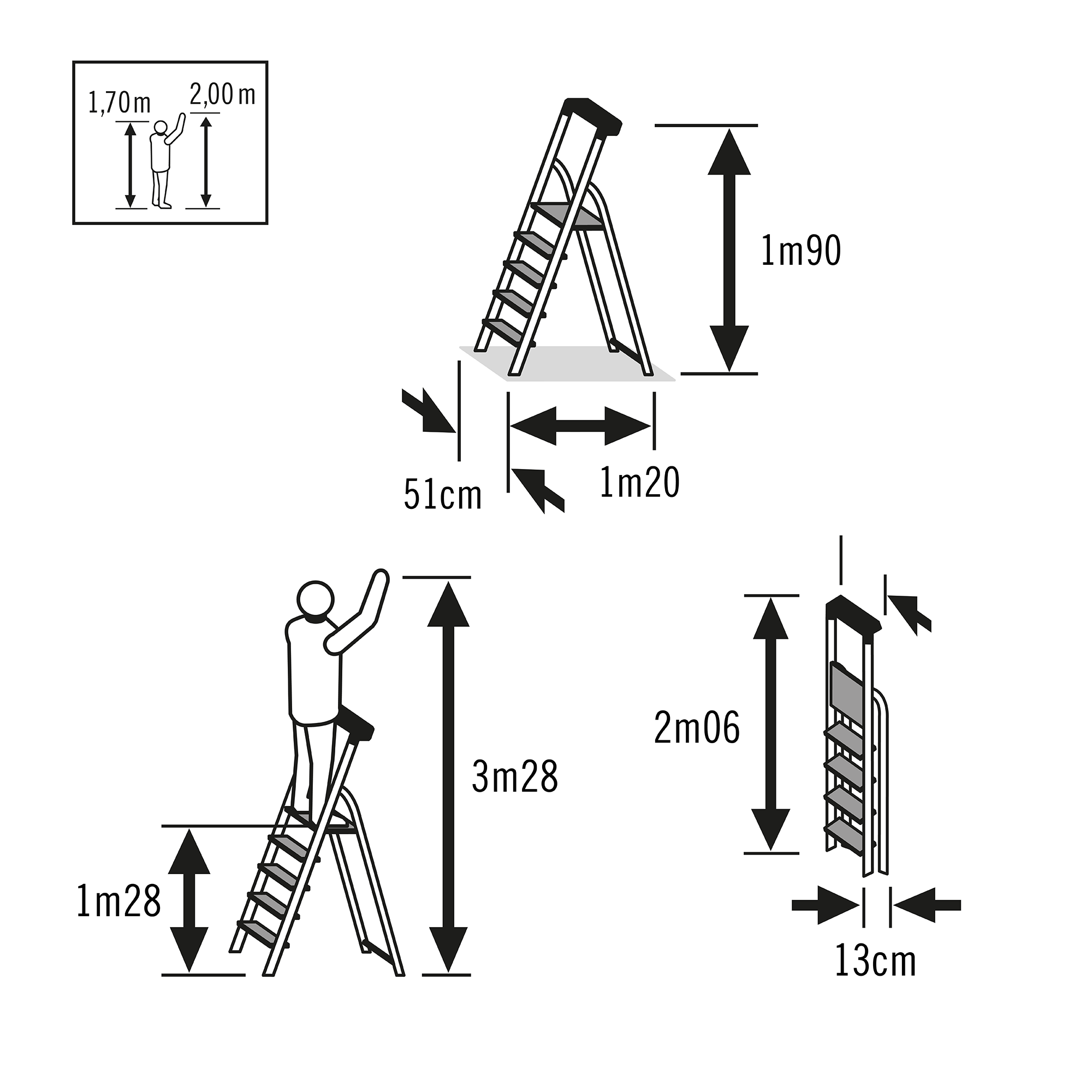 Escabeau acier SELEKTA 6 marches - 3