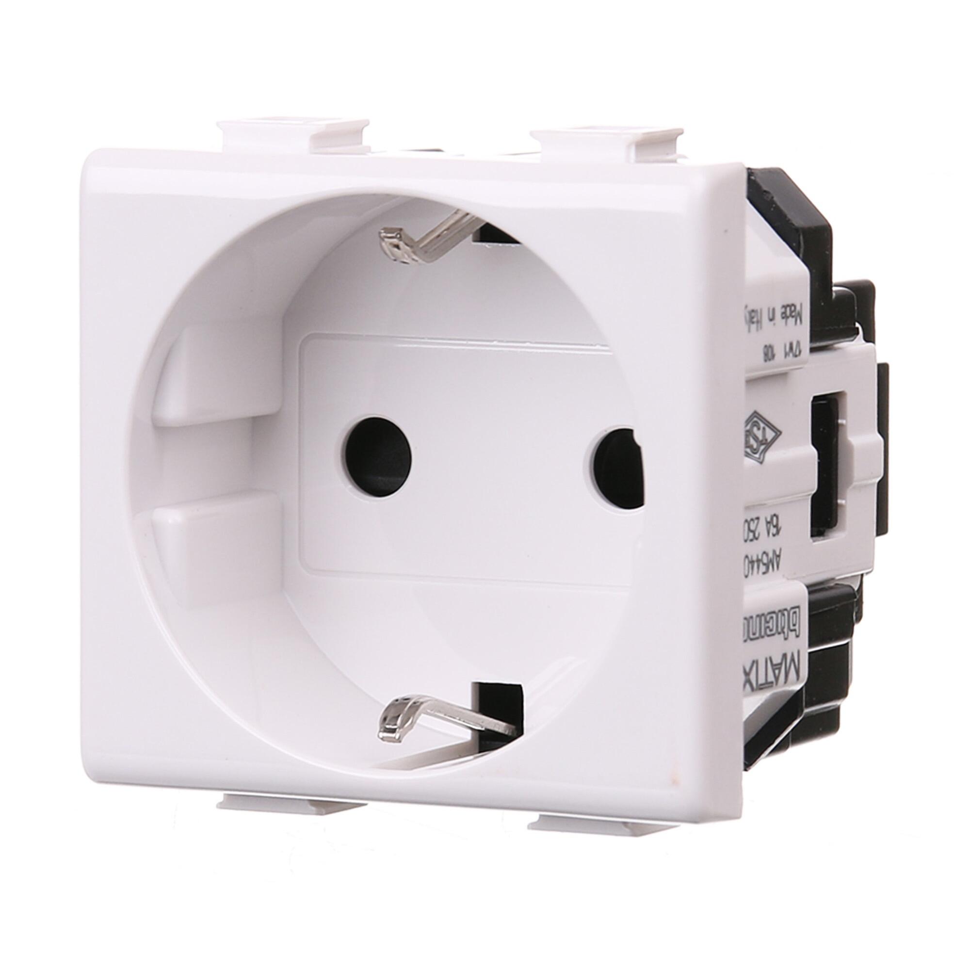 Priza schuko Legrand Bticino Matix, 2 module, IP20, alba | Leroy