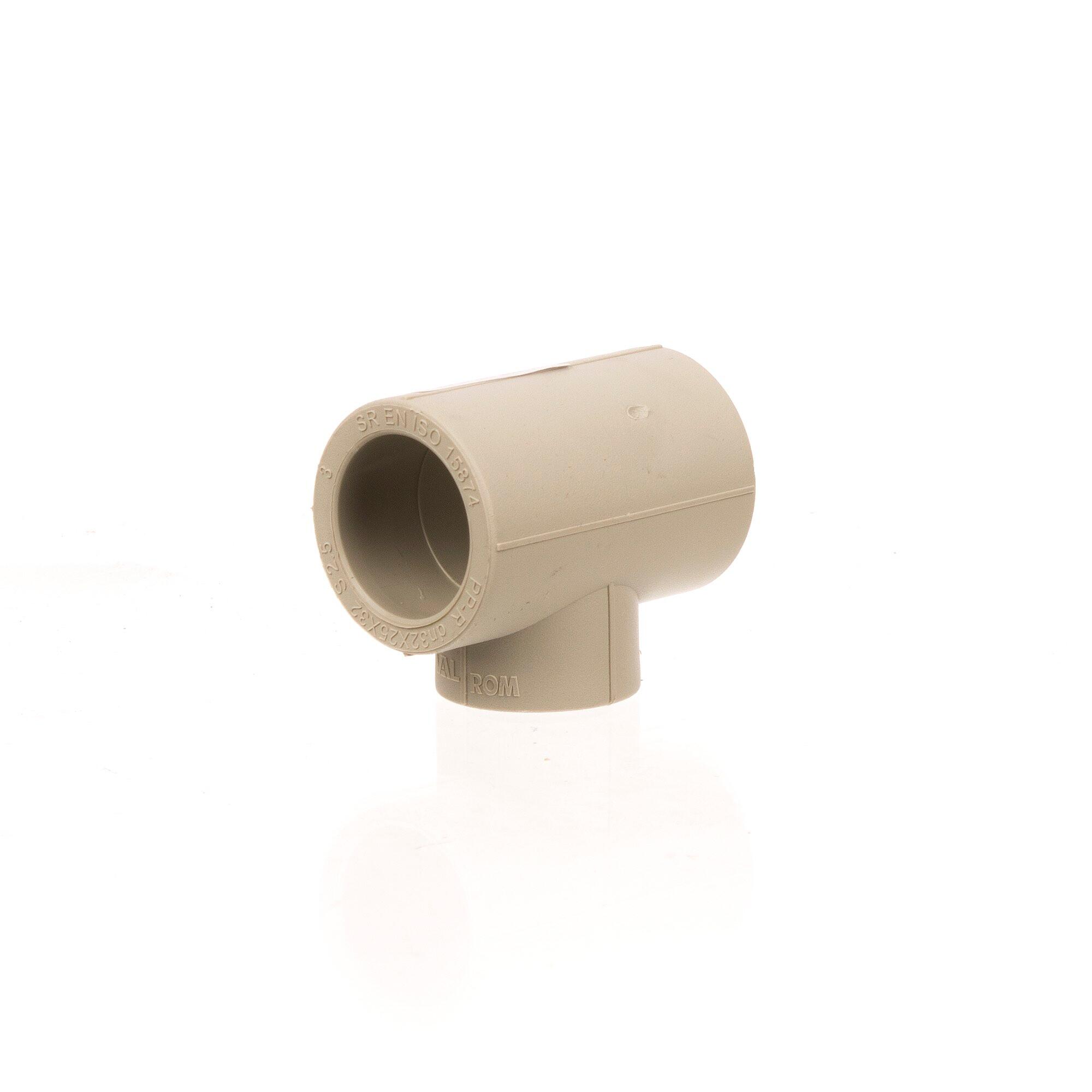 Teu teava PPR, redus, Ø 25 x 20 x 20 mm, PN25, gri
