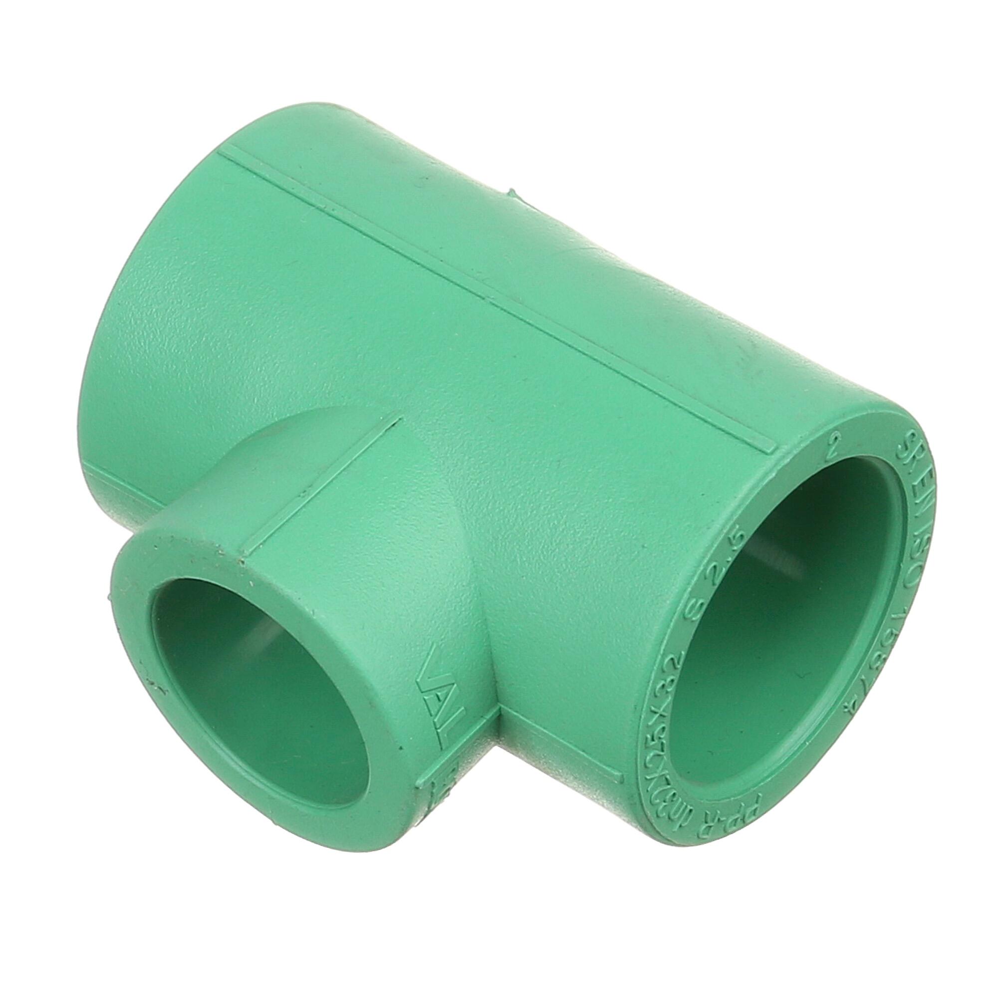 Teu teava PPR, redus, Ø 32 x 25 x 32 mm, PN25, verde