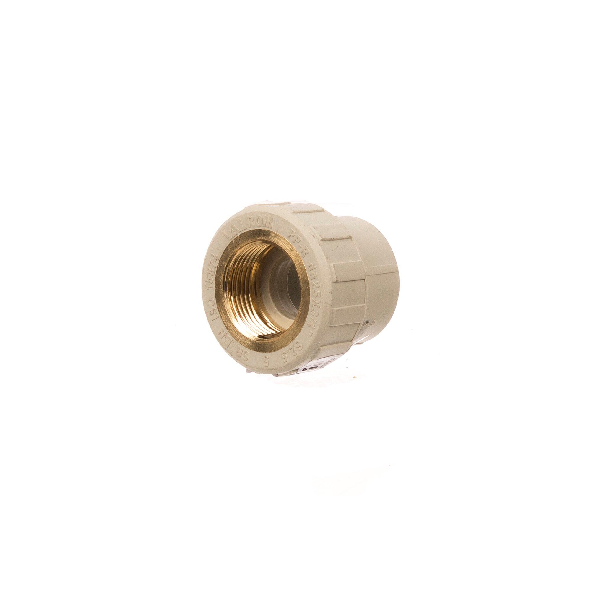 Racord teava PPR, filet interior, Ø 25 mm x 1/2', PN25, gri