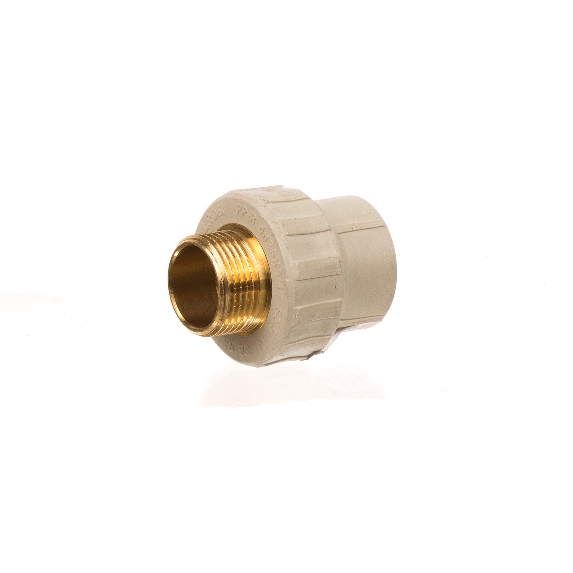 Racord teava PPR, filet exterior, Ø 20 mm x 3/4', PN 25, gri | Leroy Merlin