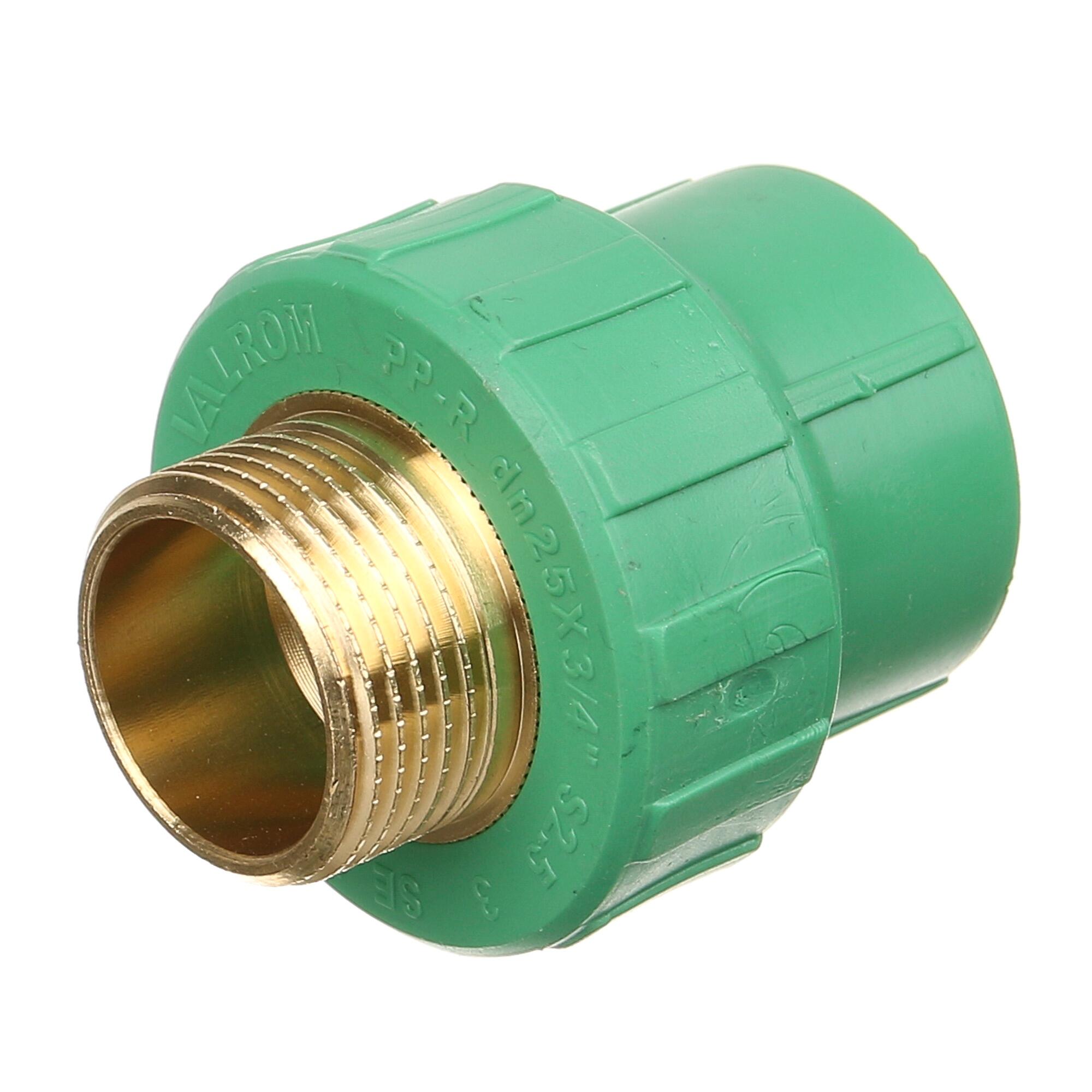 Racord teava PPR, filet exterior, Ø 25 mm x 3/4', PN25, verde