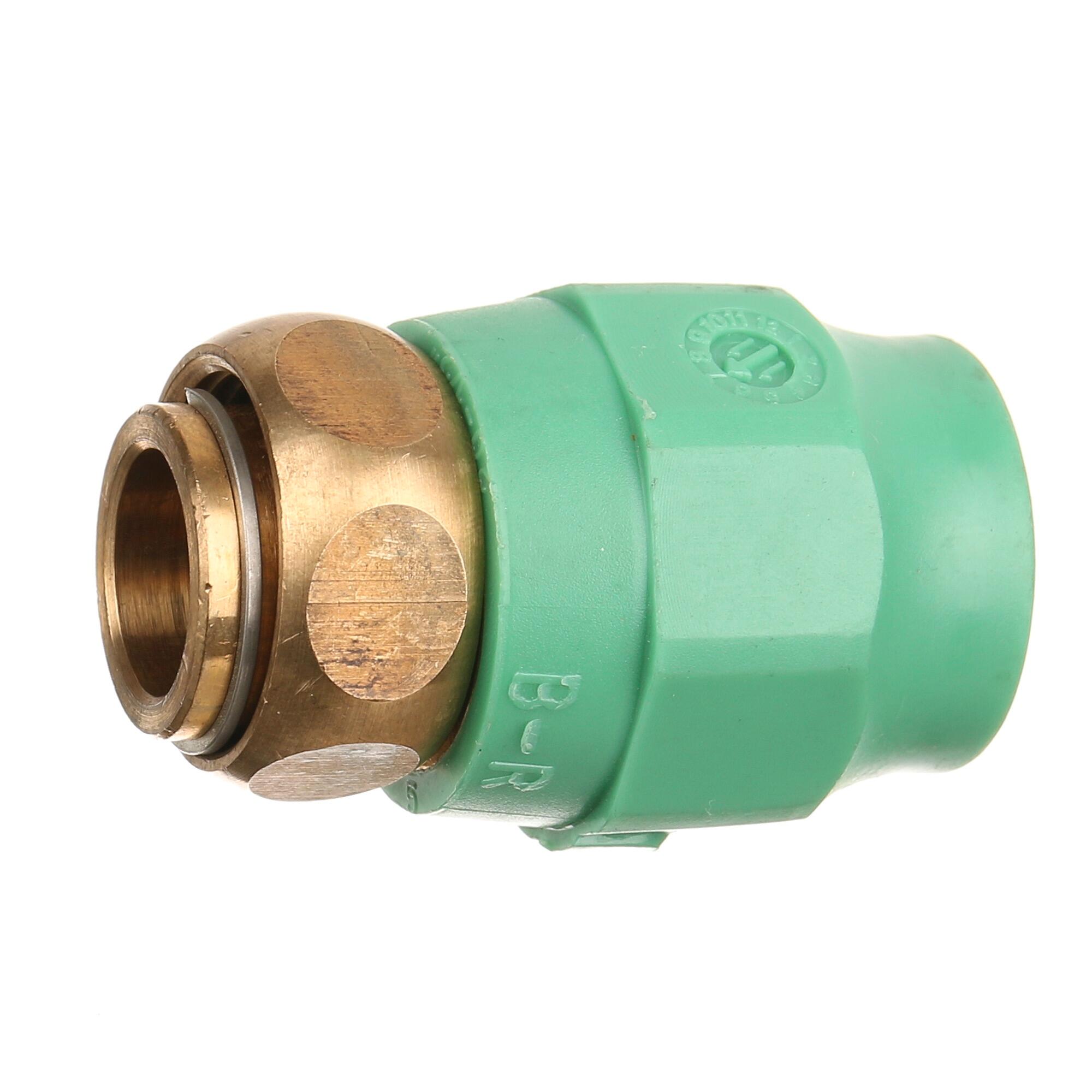 Racord olandez pentru teava PPR, filet interior, Ø 20 mm x 3/4', PN25, verde