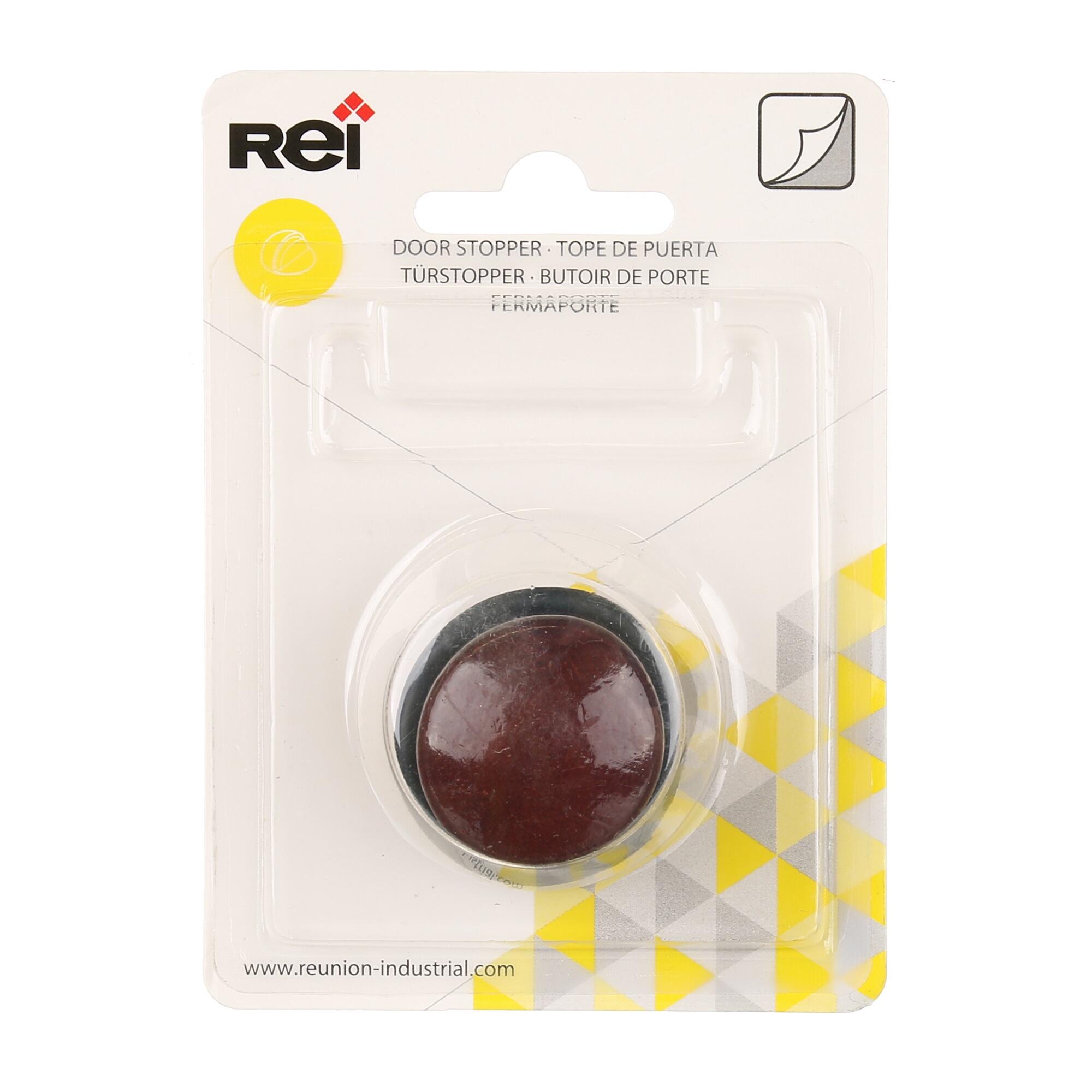 Opritor usa, pentru podea, autoadeziv, lemn, Ø 37 x 32 mm, maro