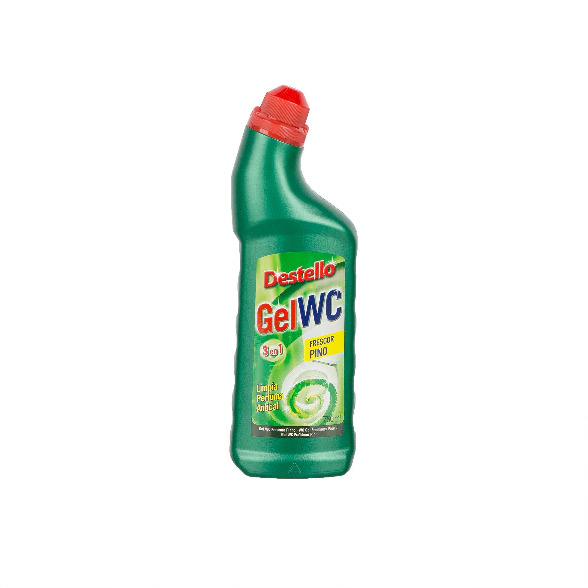 Gel pentru curatarea vasului WC, Destello, 0.75 L, parfum de pin