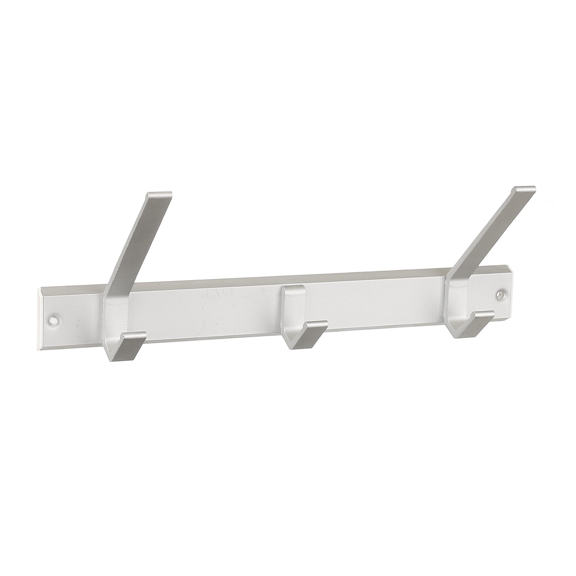 Cuier perete, 3 agatatoare duble, metal, 15 cm, crom
