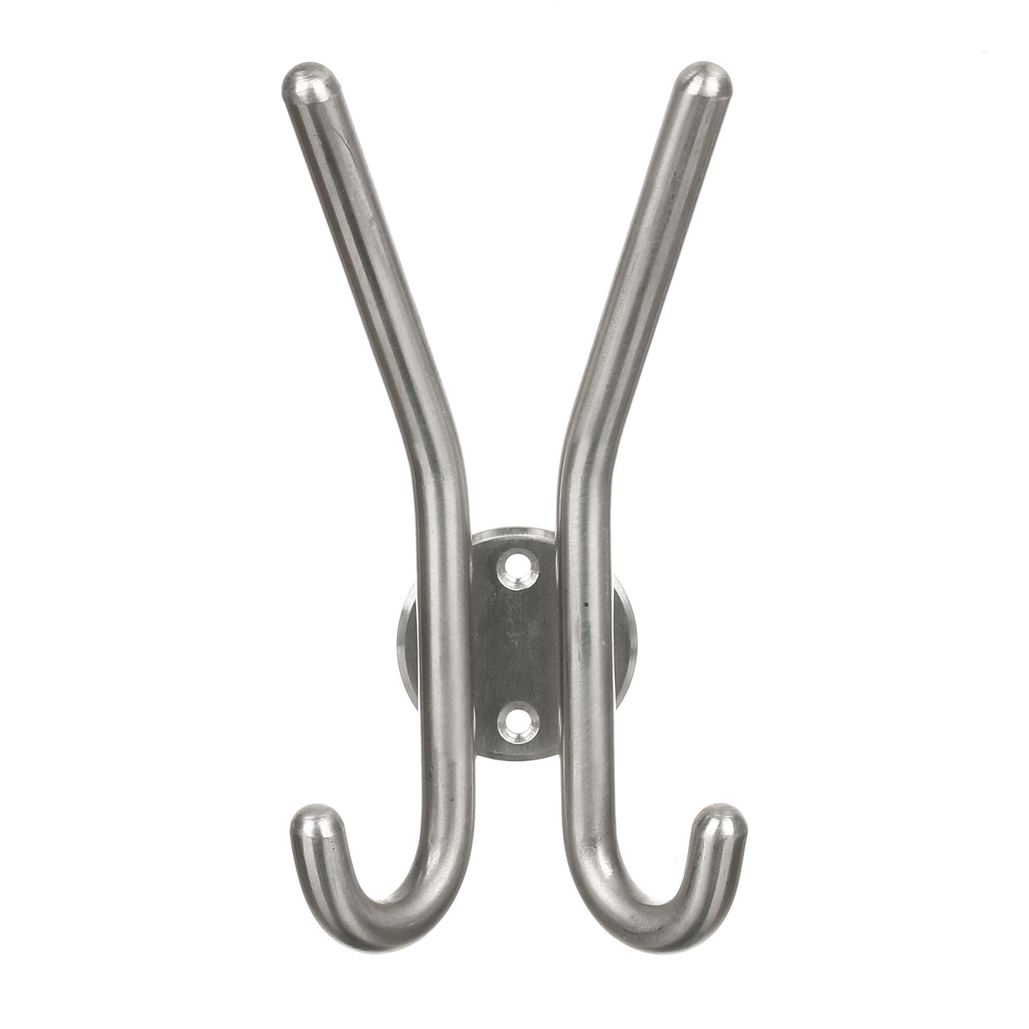 Cuier perete, 2 agatatoare duble, metal, 15 cm, crom