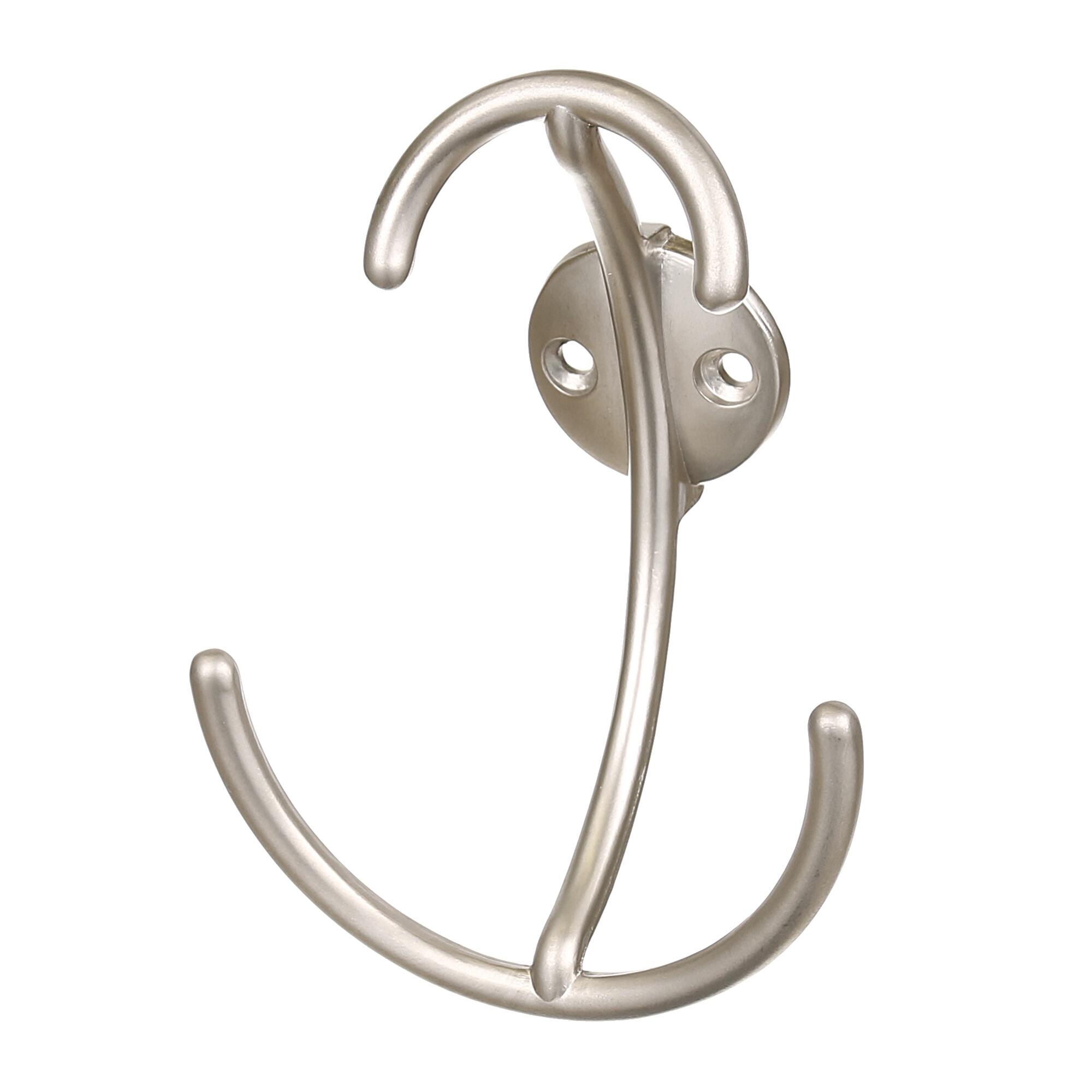 Cuier perete, o agatatoare dubla, metal, 11 cm, zinc nichelat
