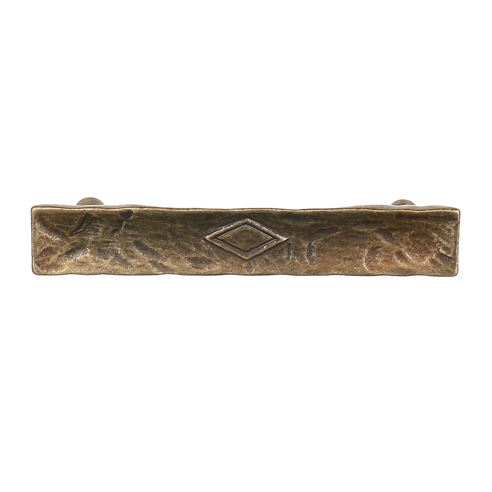 Maner mobila, 96 mm, zamac, maro, finisaj alama