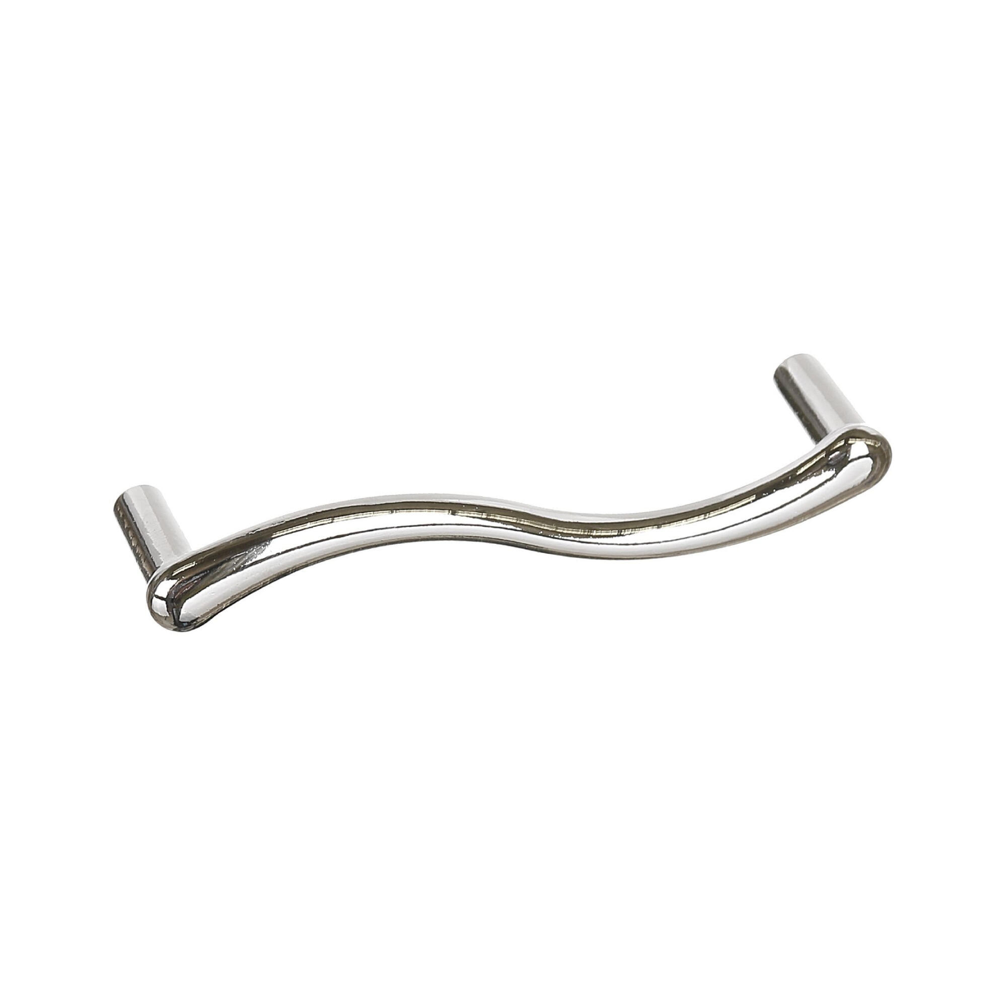 Maner mobila, 96 mm, zamac, gri, finisaj lucios