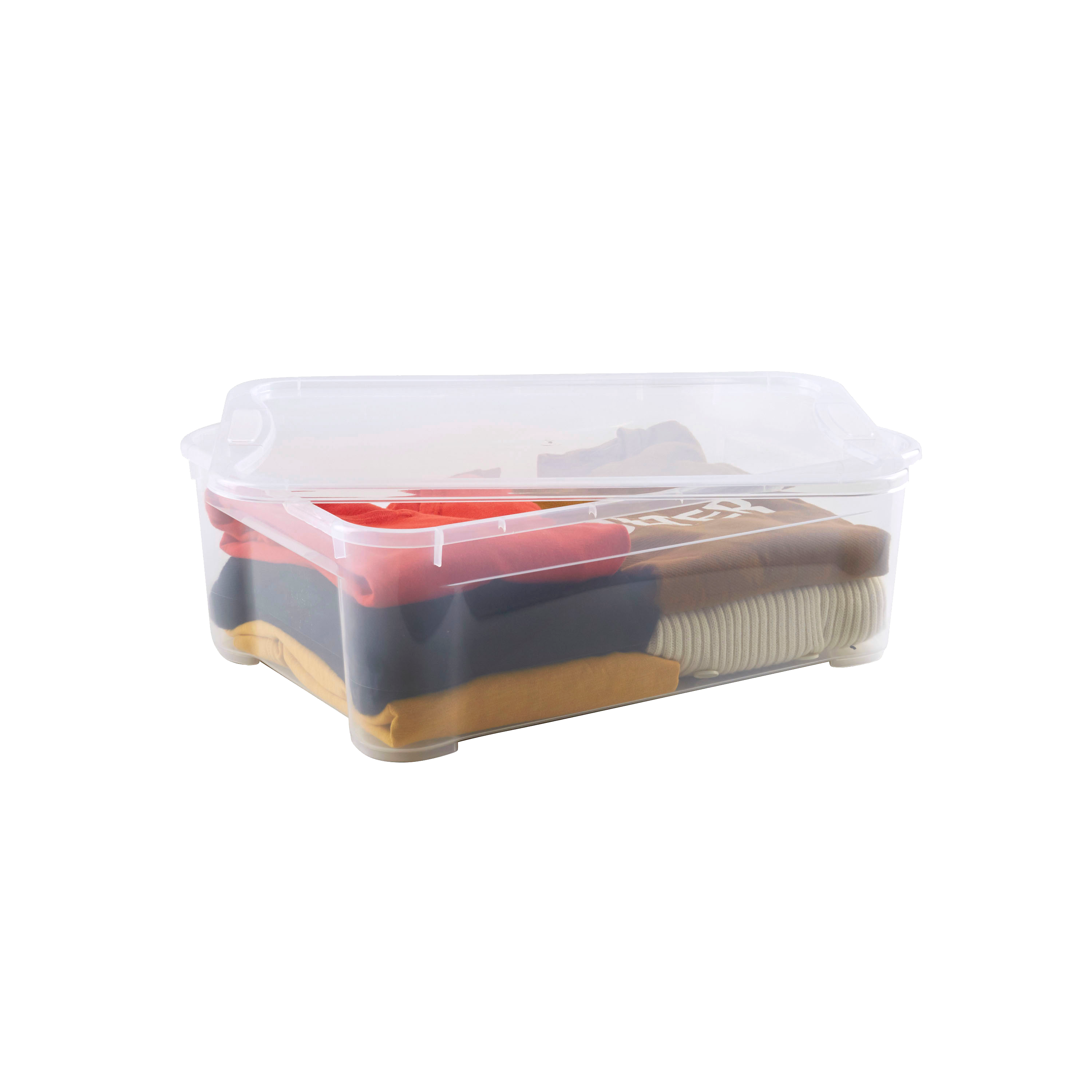 Caja de plástico transparente capacidad de 30 L medidas 55.5x19x39 cm - 3