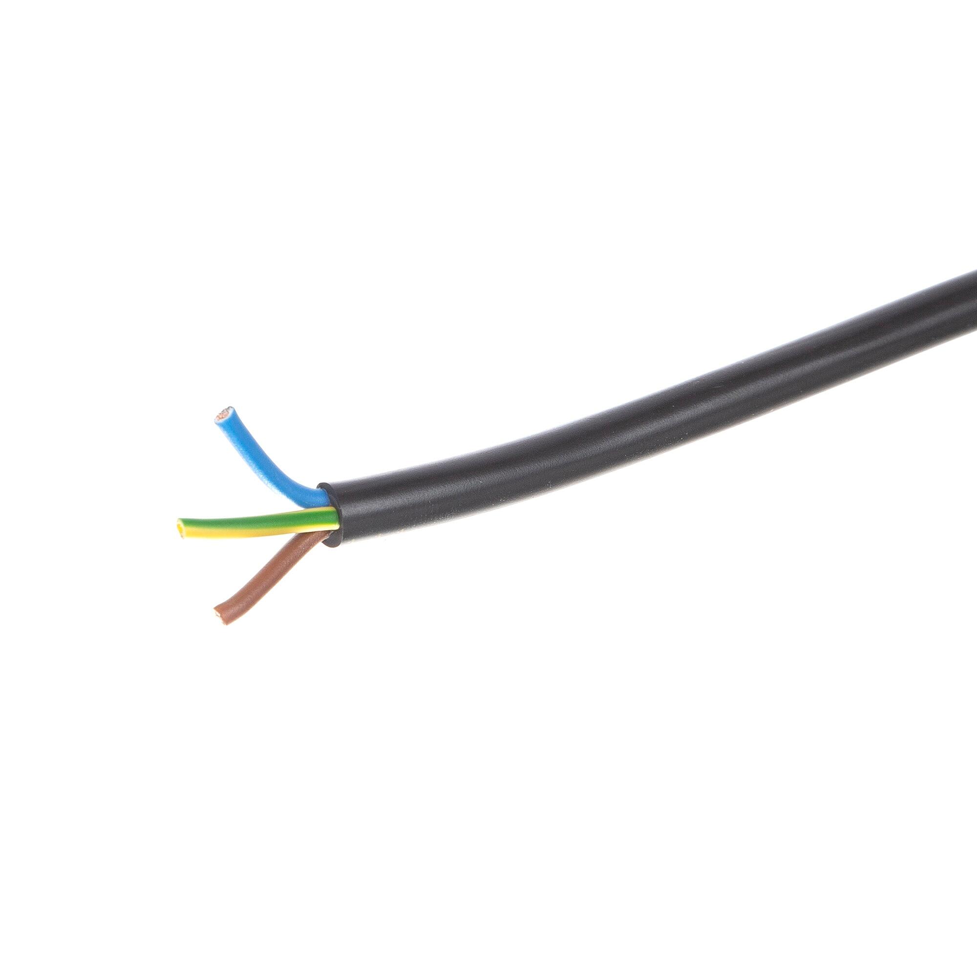 Cablu electric MYYM, H05VV-F, 3 x 1.5 mm², negru, la metru