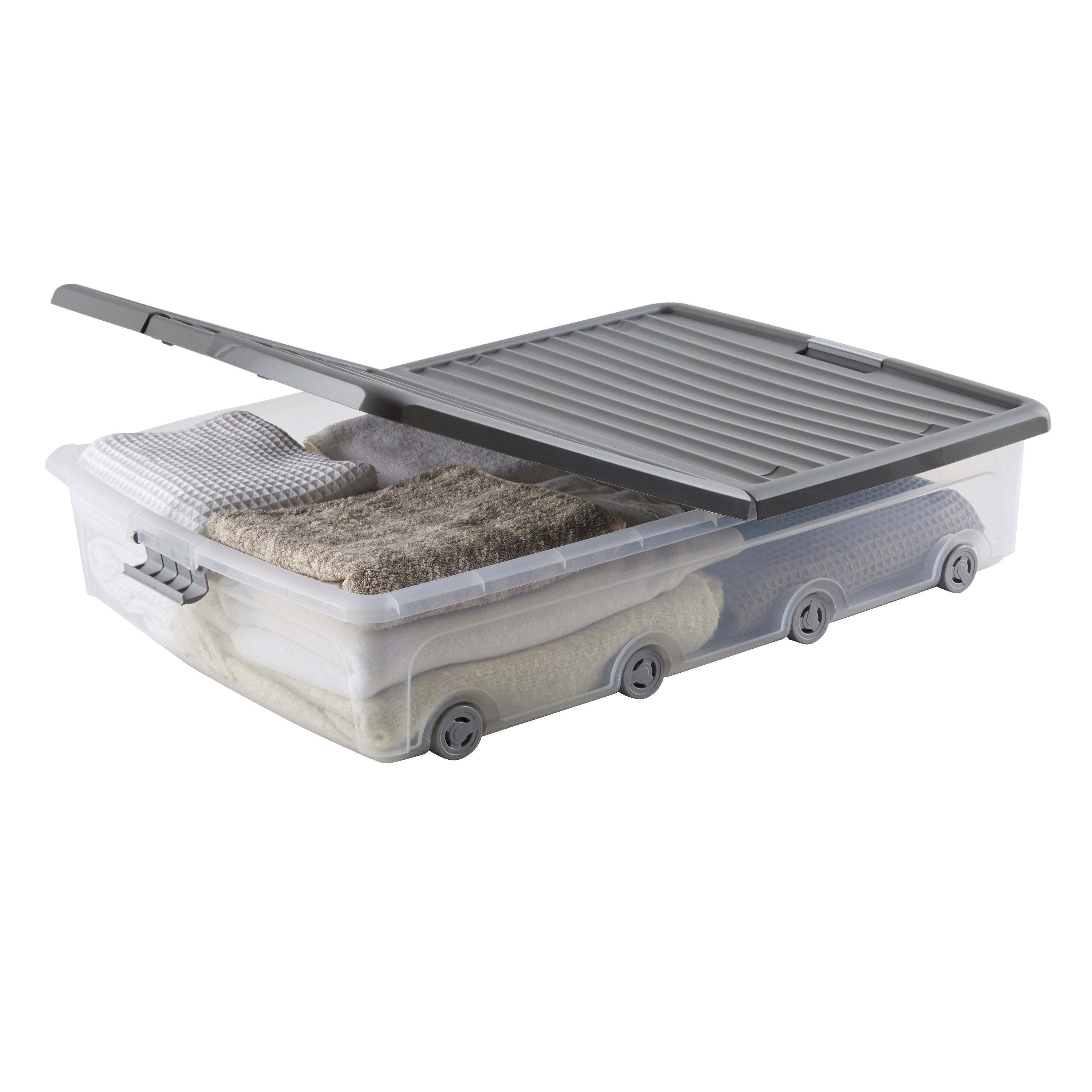 Bajocama de plástico transparente capacidad de 55 L medidas 79x16.5x58 cm - 3