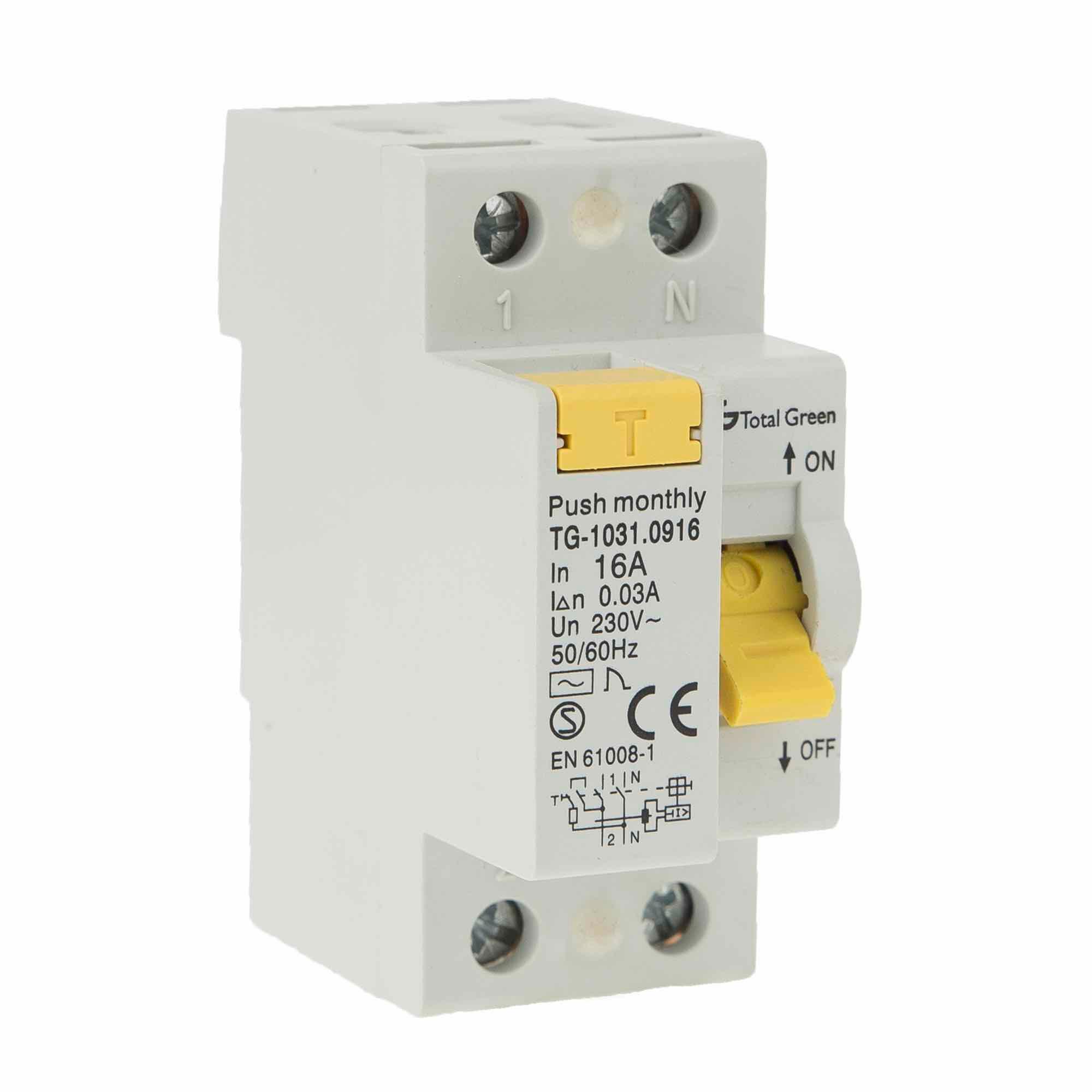 Disjunctor Disjunctor modular Total Green, diferential, 16A, 2P | Leroy Merlin