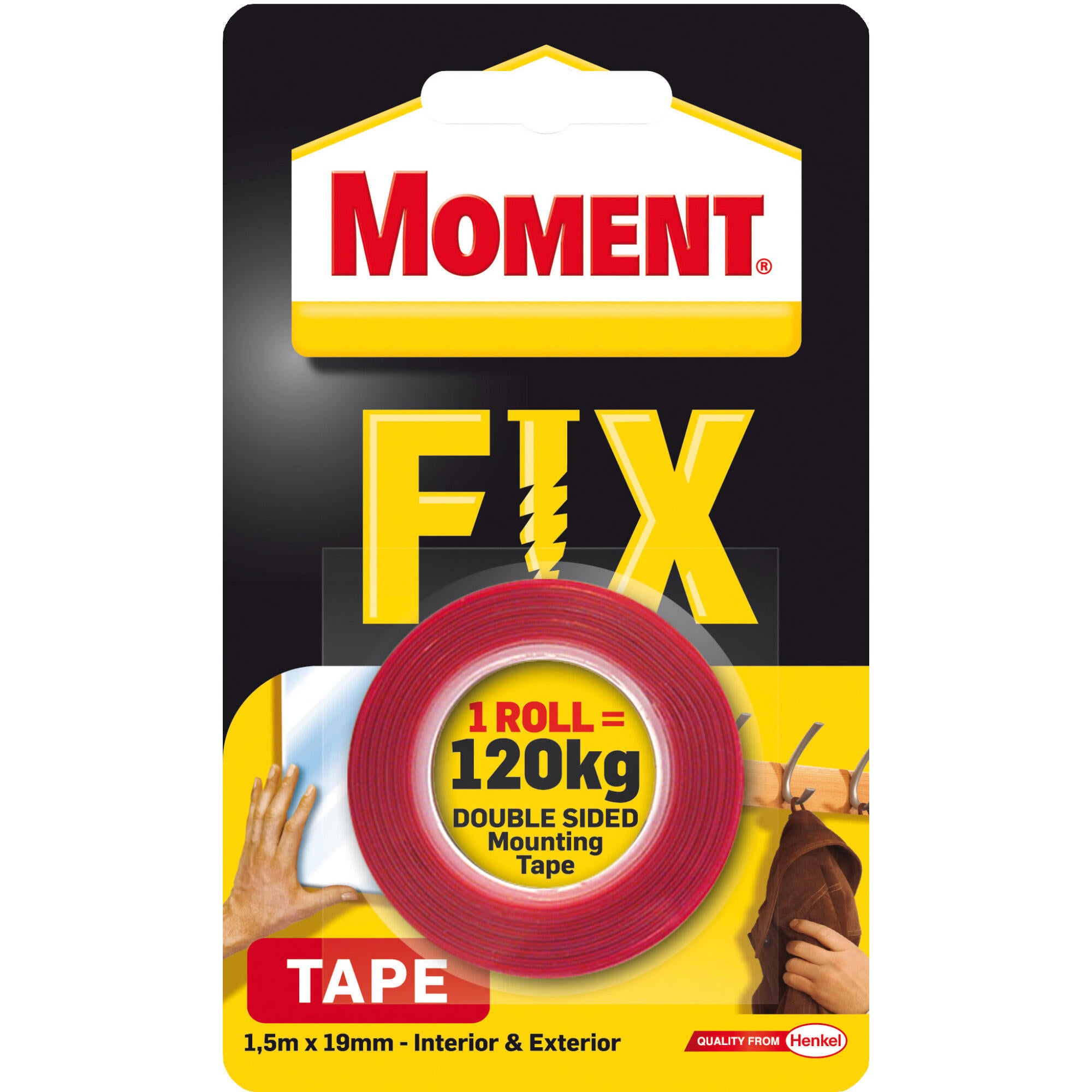 Banda dublu adeziva Moment Power Fix, rezistenta pana la 120 kg