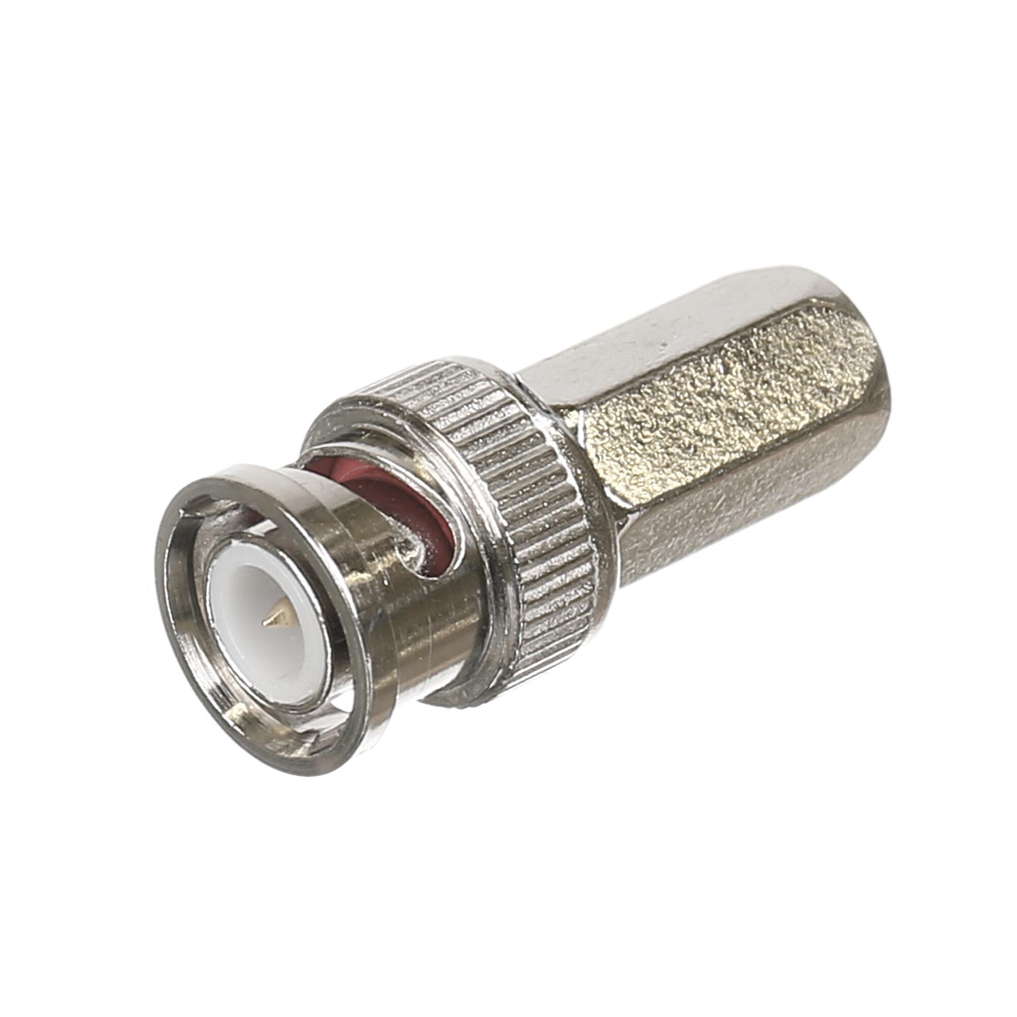 Conector coaxial BNC RG6, tata, metal, argintiu