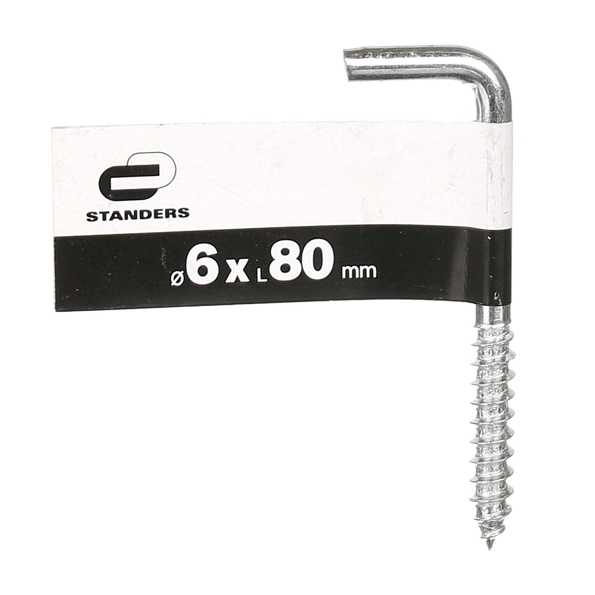 Holsurub cu carlig tip L, otel zincat, 6 x 80 mm | Leroy Merlin