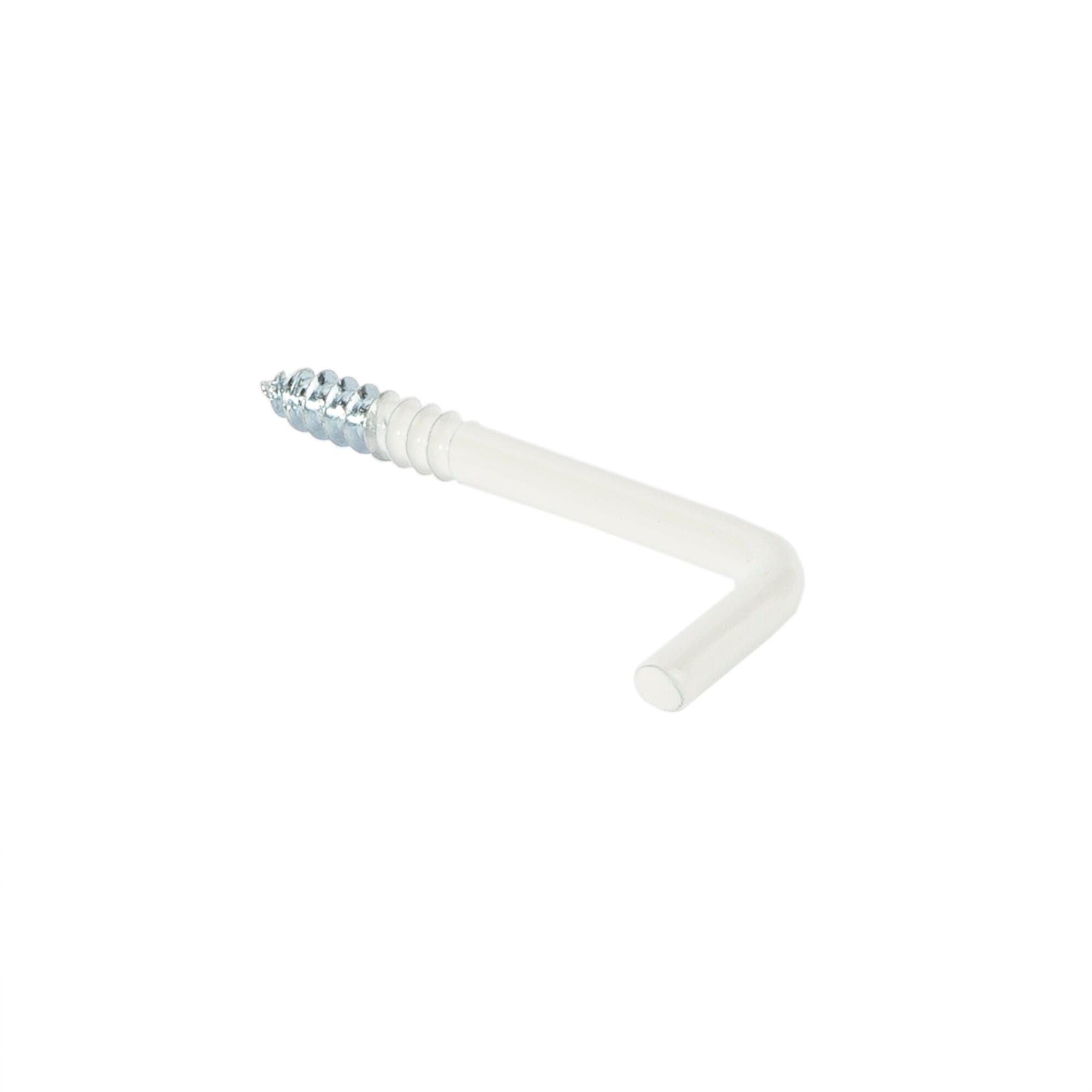 Holsurub cu carlig tip L, otel, 4 x 50 mm, alb (set 4 buc)