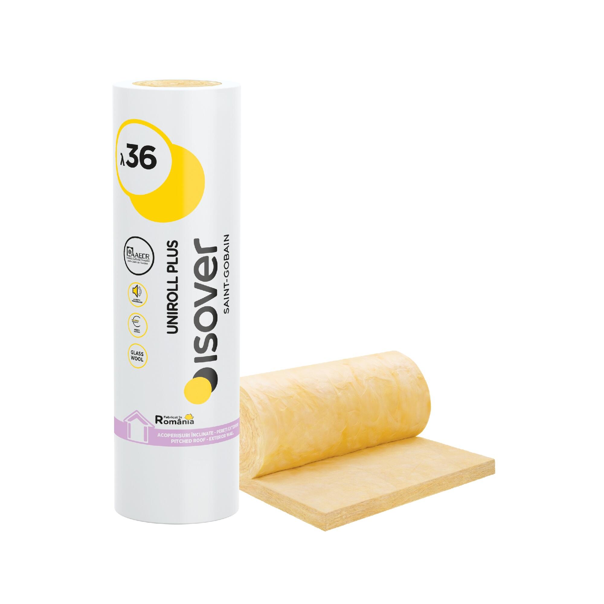 Vata de sticla Isover Uniroll Plus, 5 x 500 x 120 cm, 12 m²