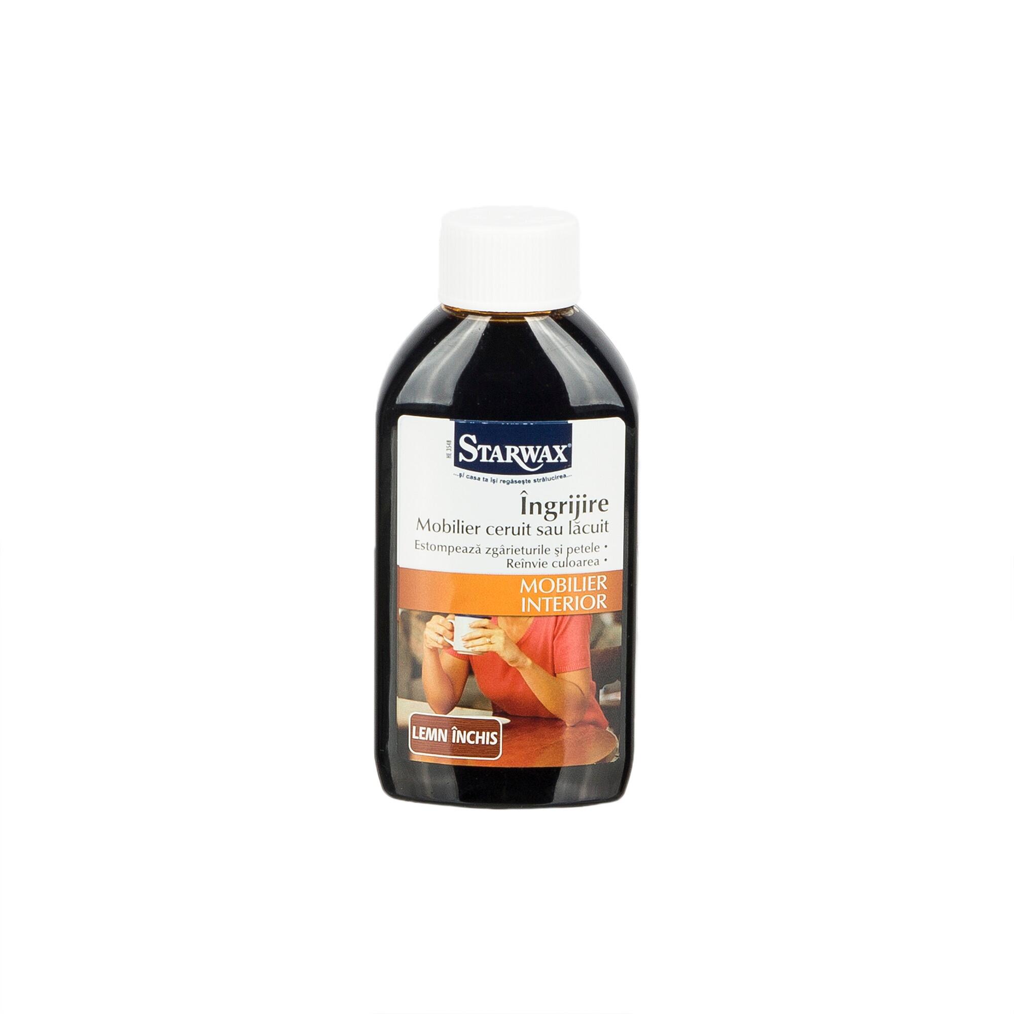 Solutie Starwax, pentru ingrijirea mobilierului ceruit sau lacuit, lemn inchis, 0.25 L