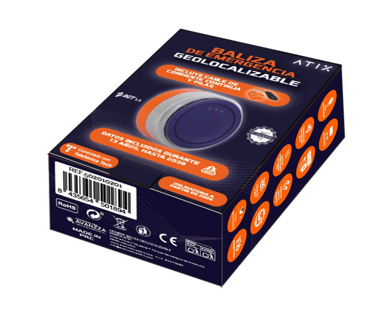 BALIZA EMERGENCIA V16 GEOLOCALIZABLE CON CABLE ALIMENTACIÓN - 3