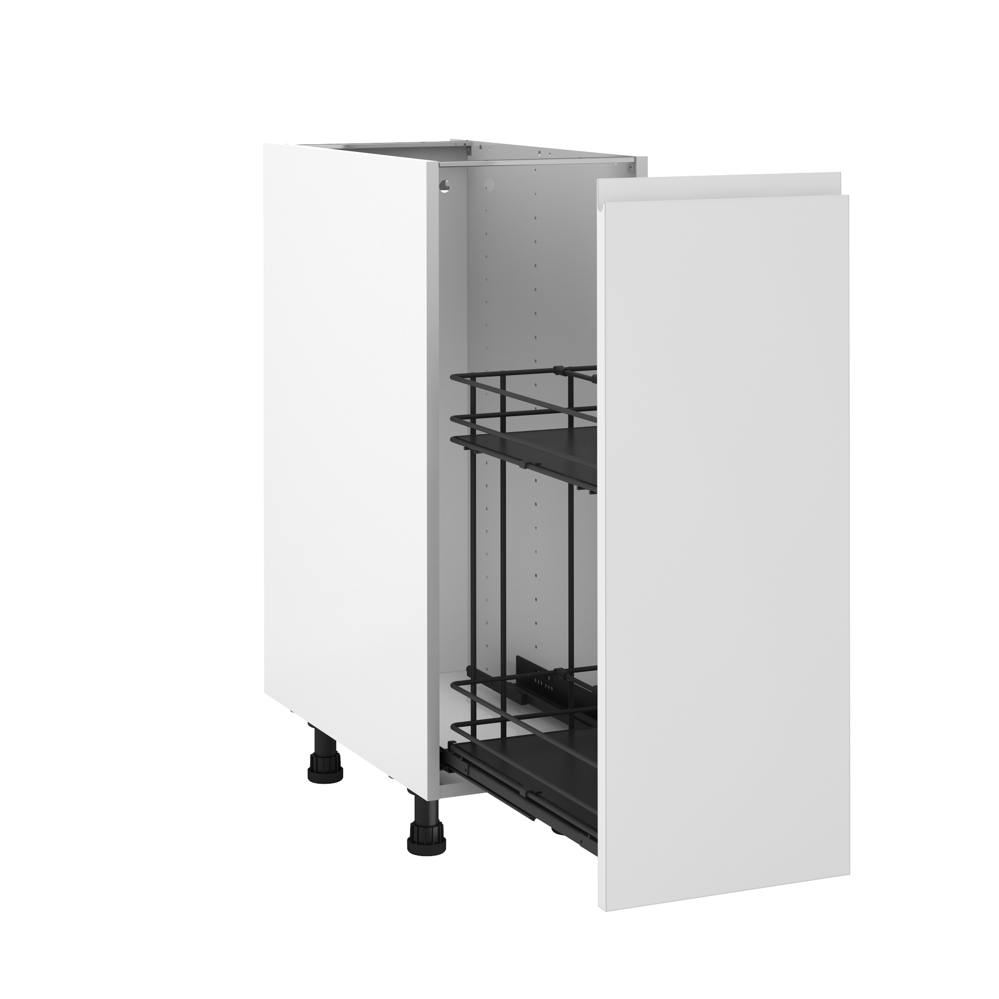 Mueble bajo de cocina delinia id tokyo blanco mate 76,8x30 cm botellero especiero extraible