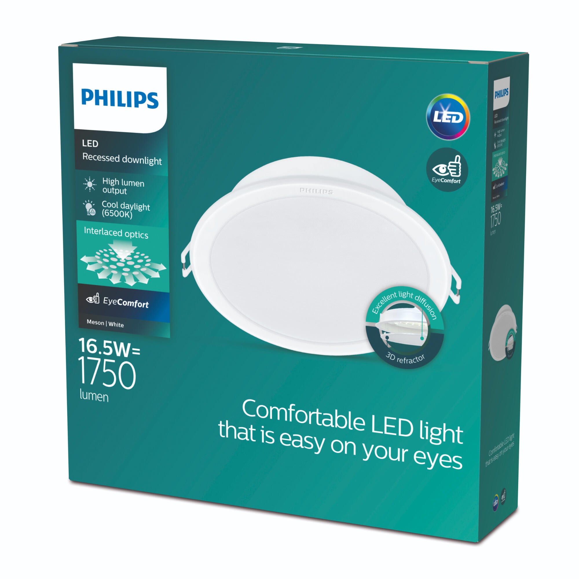 Spot LED incastrat Philips, 16.5 W, alb rece, rotund