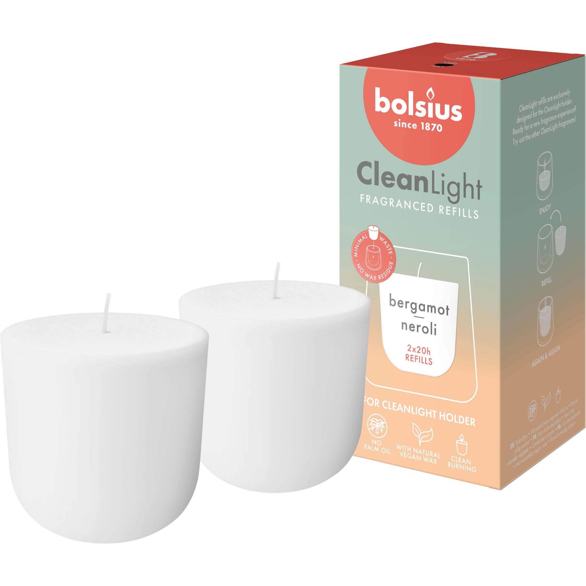 Set 2 rezerve parafina, aroma bergamota si neroli 2buc