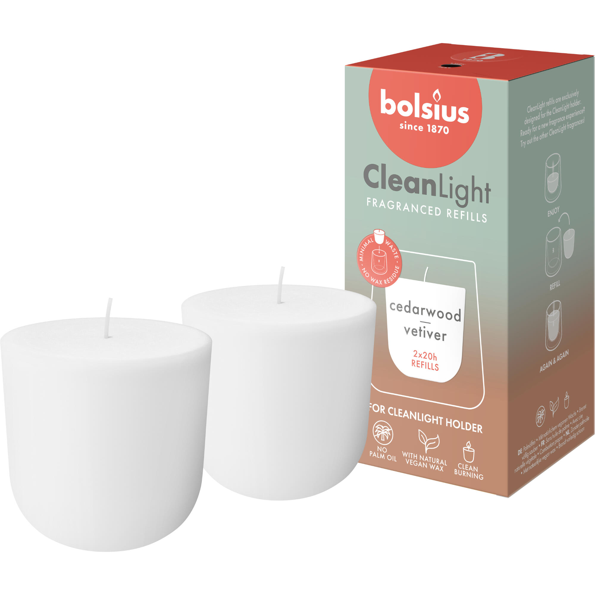 Set 2 rezerve parafina, aroma cedarwood si vetiver 2buc